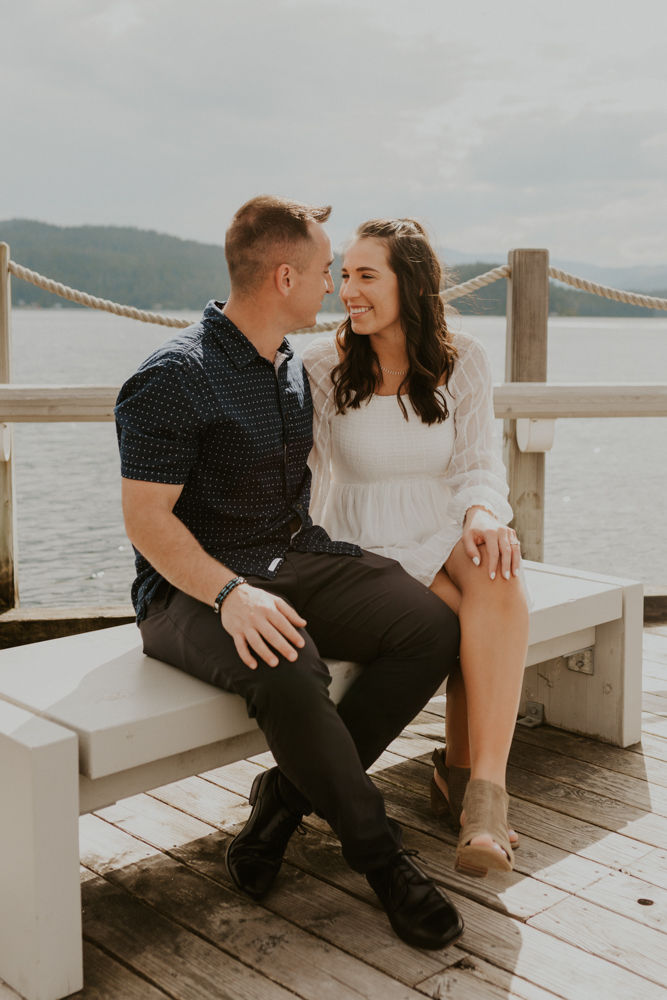 surprise proposal on the coeur d'alene resort boardwalk in north idaho, karlie larson photography