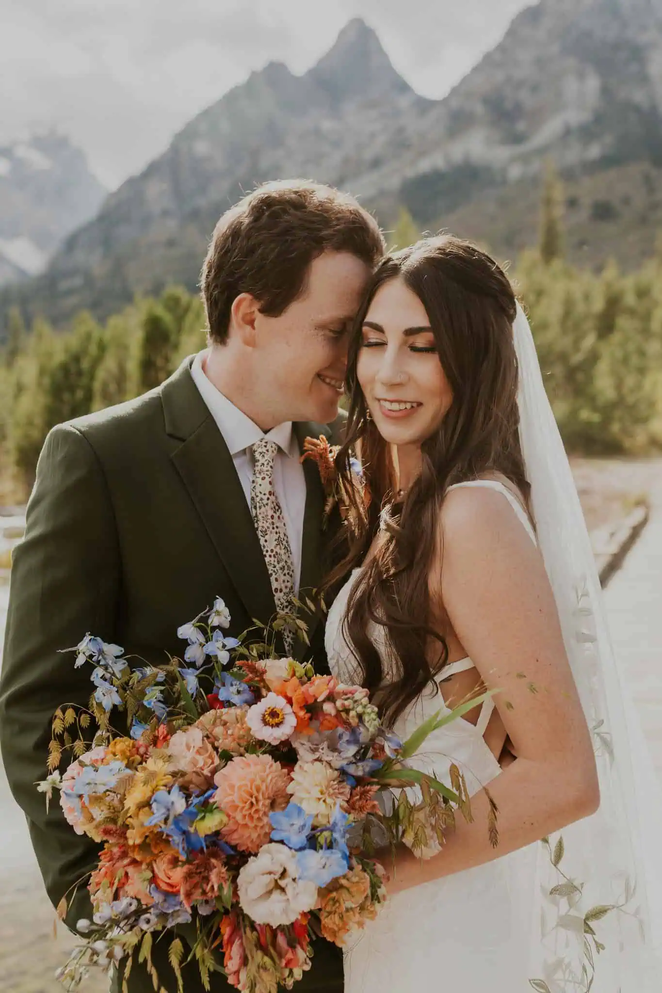 sunset bridals at string lake in the tetons