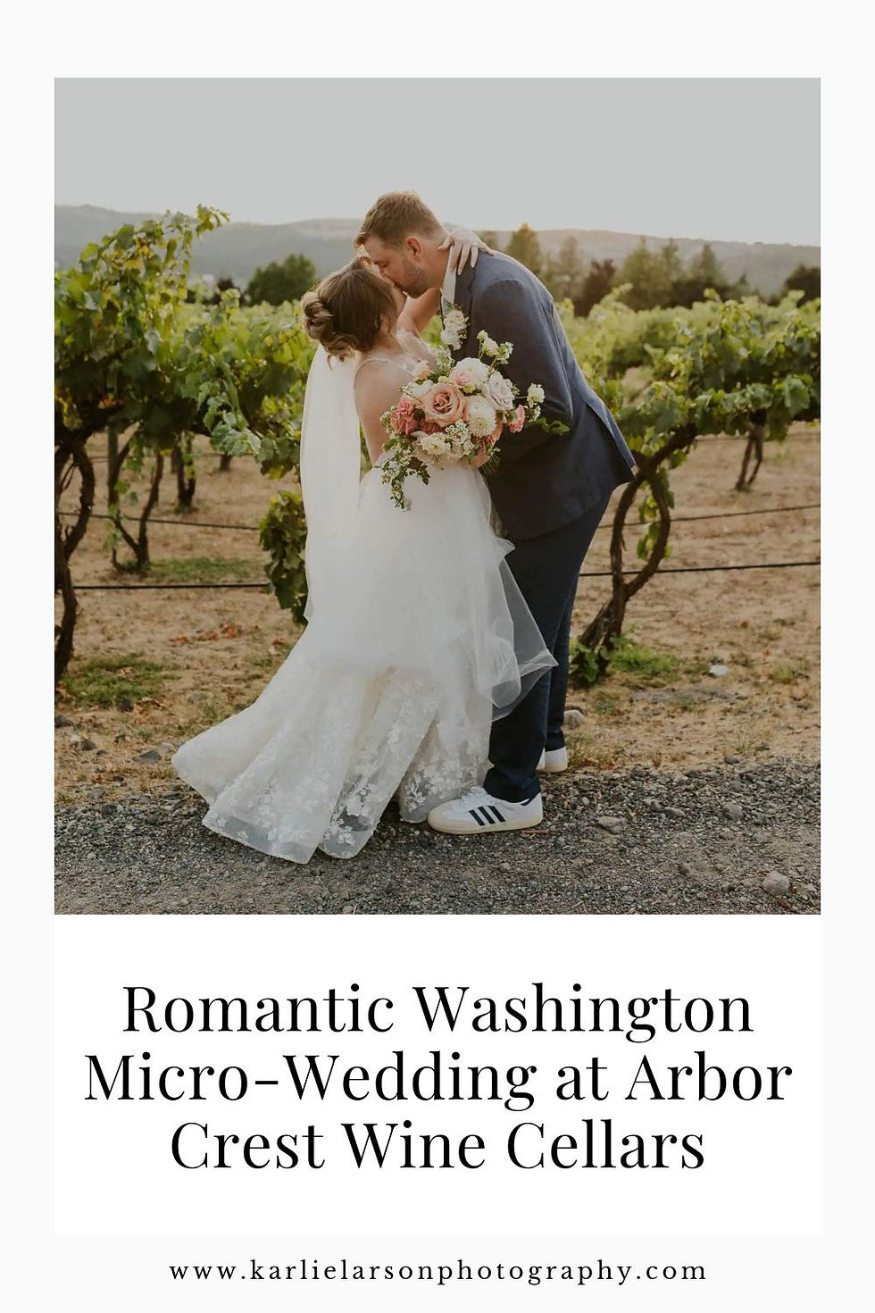 Romantic Washington Micro-Wedding at Arbor Crest Wine Cellars pinterest pin