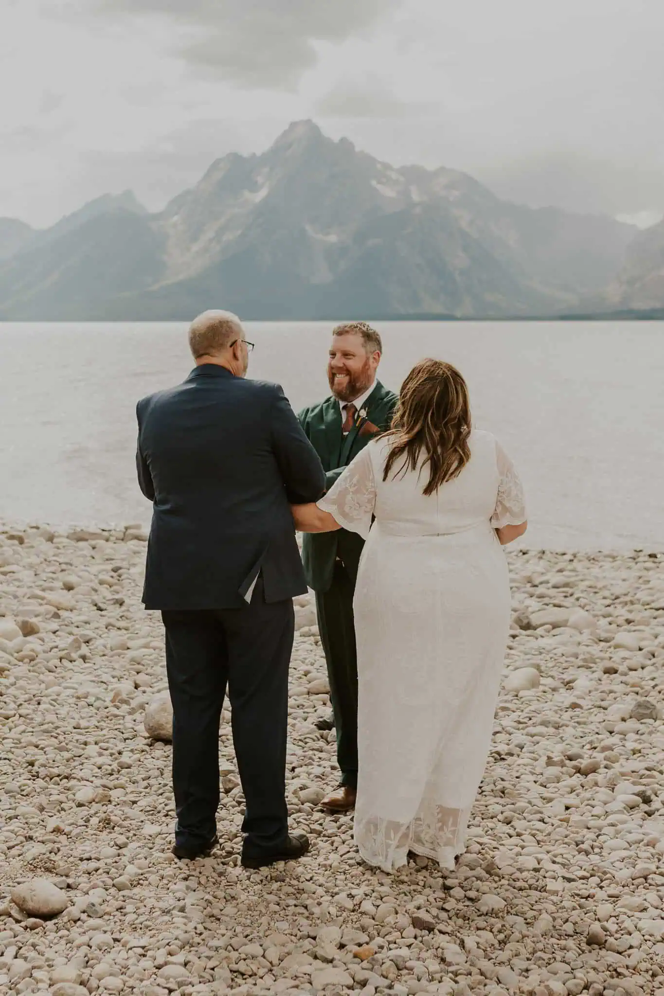 colter bay swim beach elopement ceremony