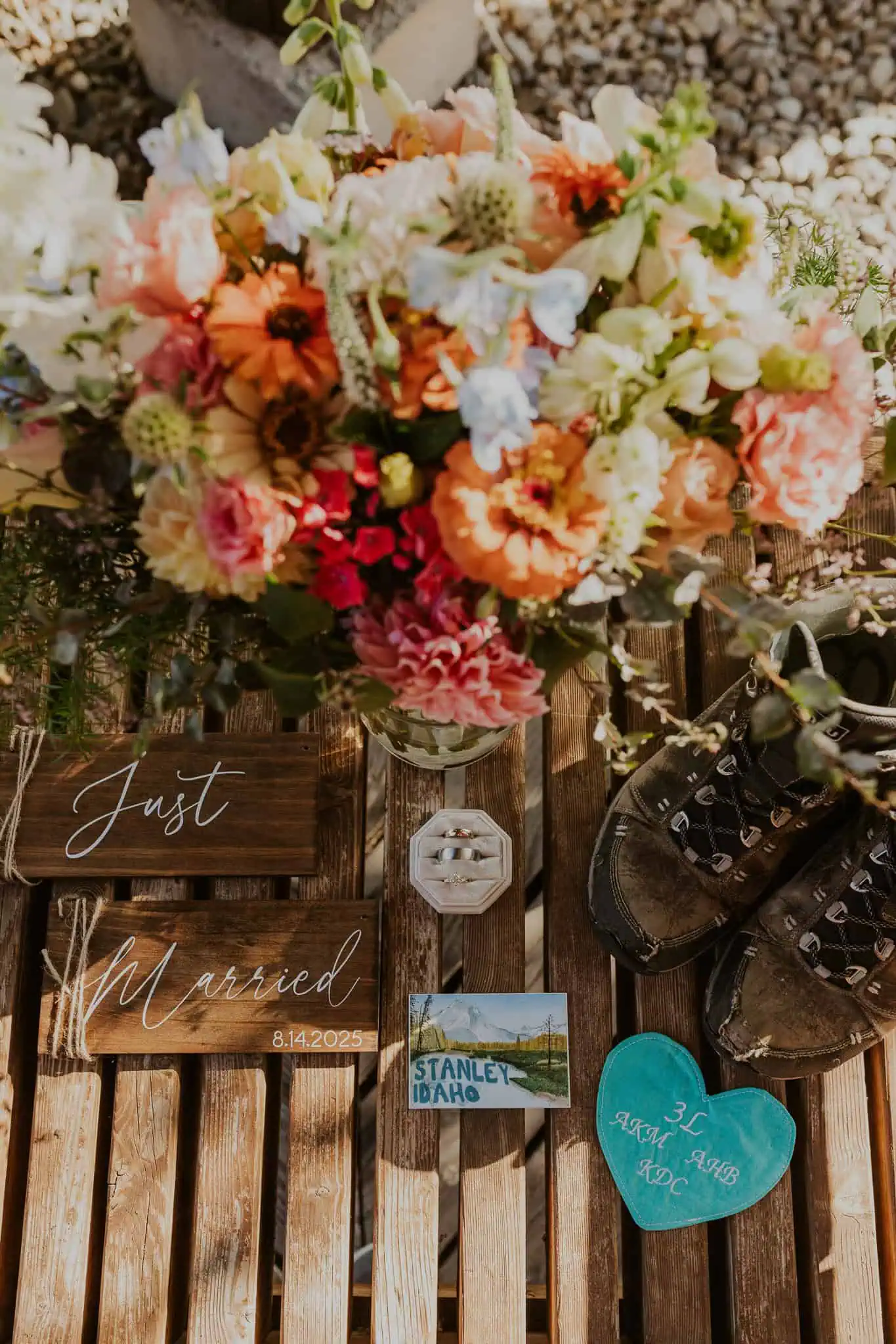 colorful summer wedding bouquet