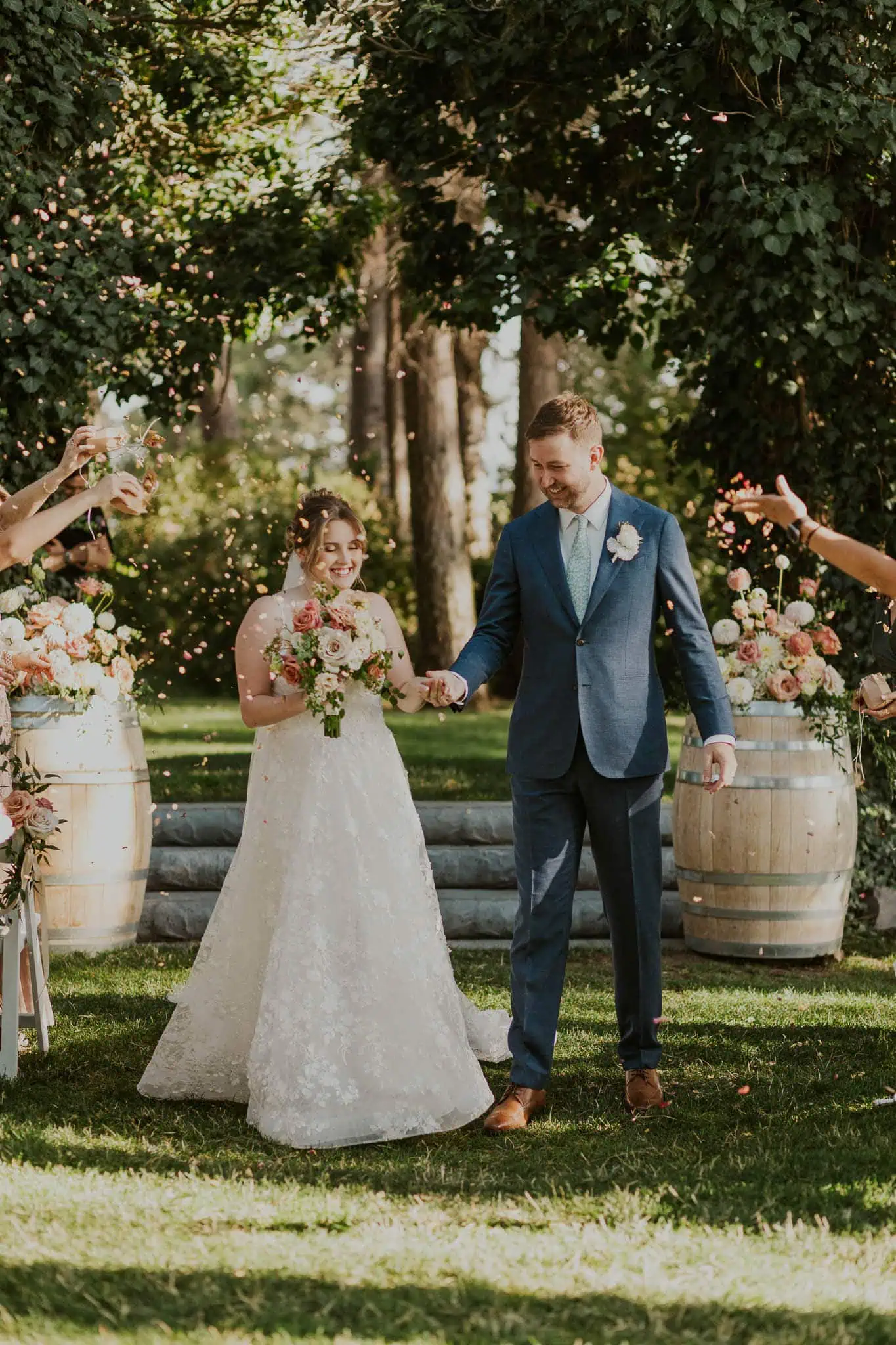 ceremony at enchanted forest at arbor crest winery