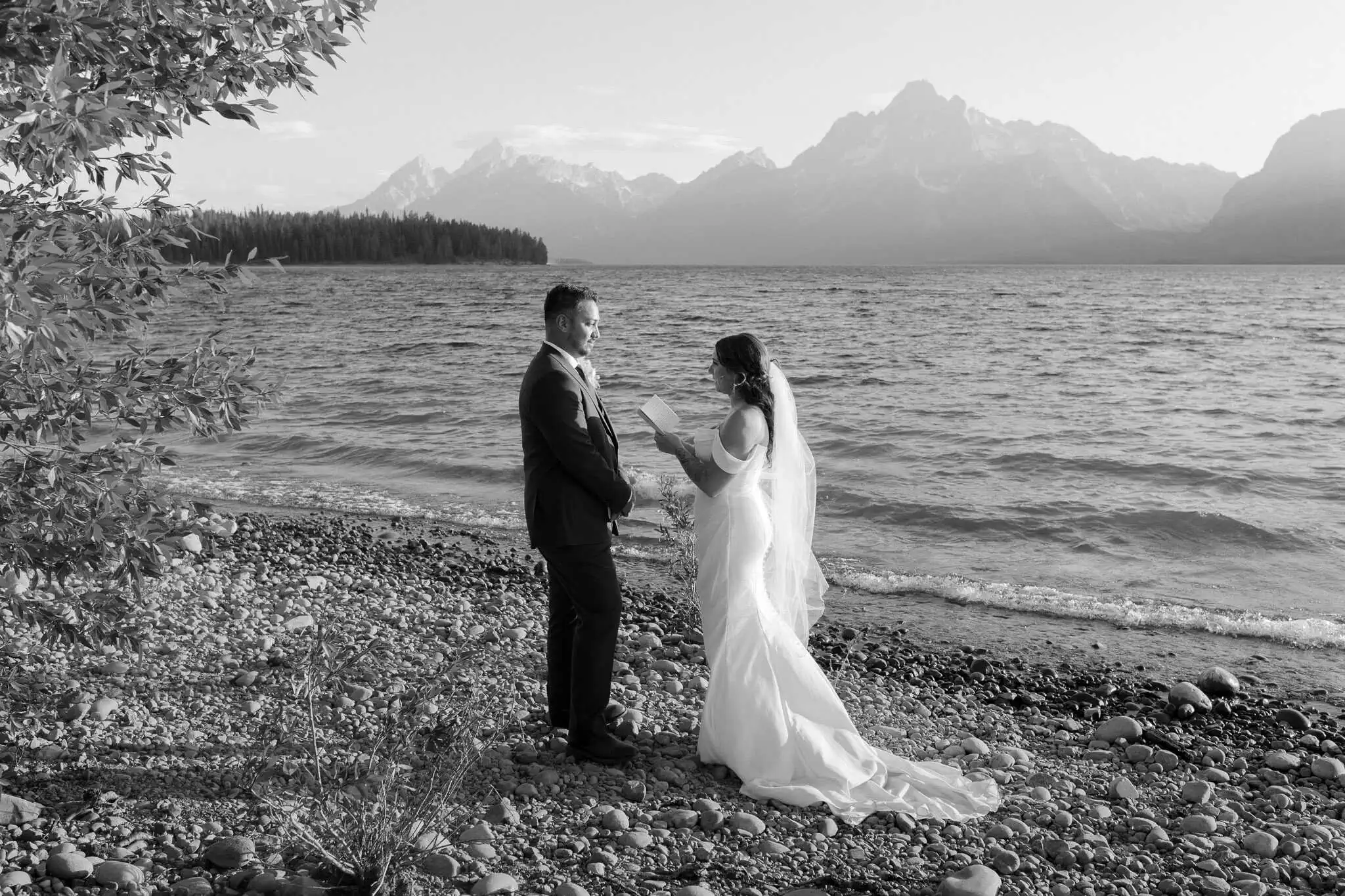 sunset ceremony at colter bay swim beach