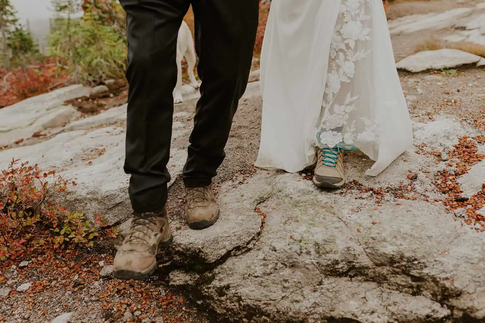 fall hiking mountain elopement