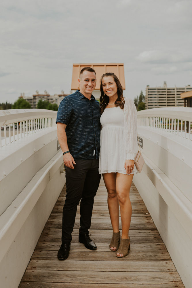 surprise proposal on the coeur d'alene resort boardwalk in north idaho, karlie larson photography