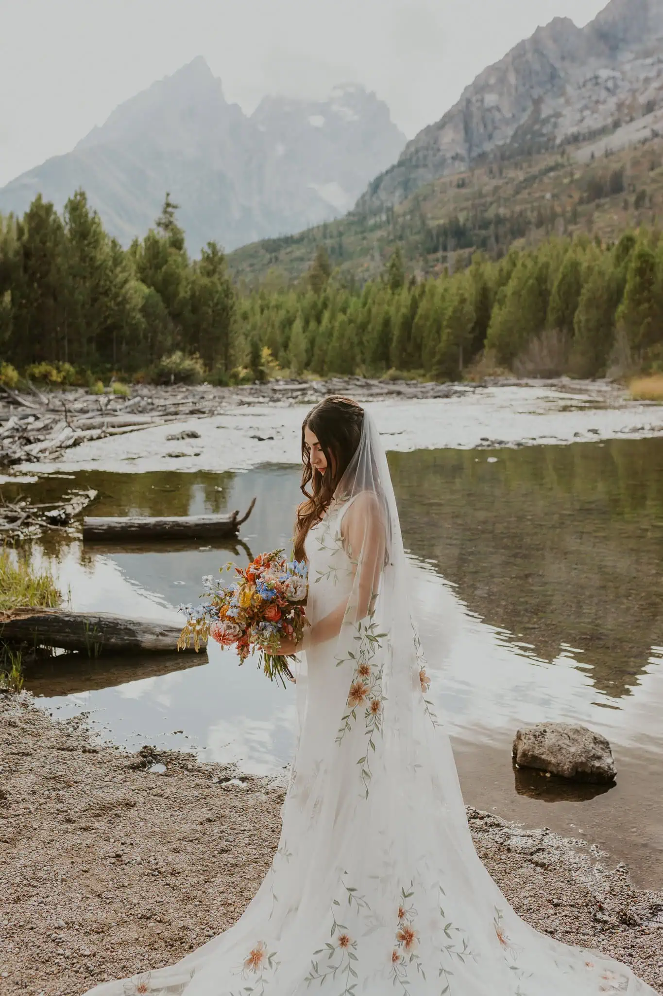 sunset bridals at string lake wyoming