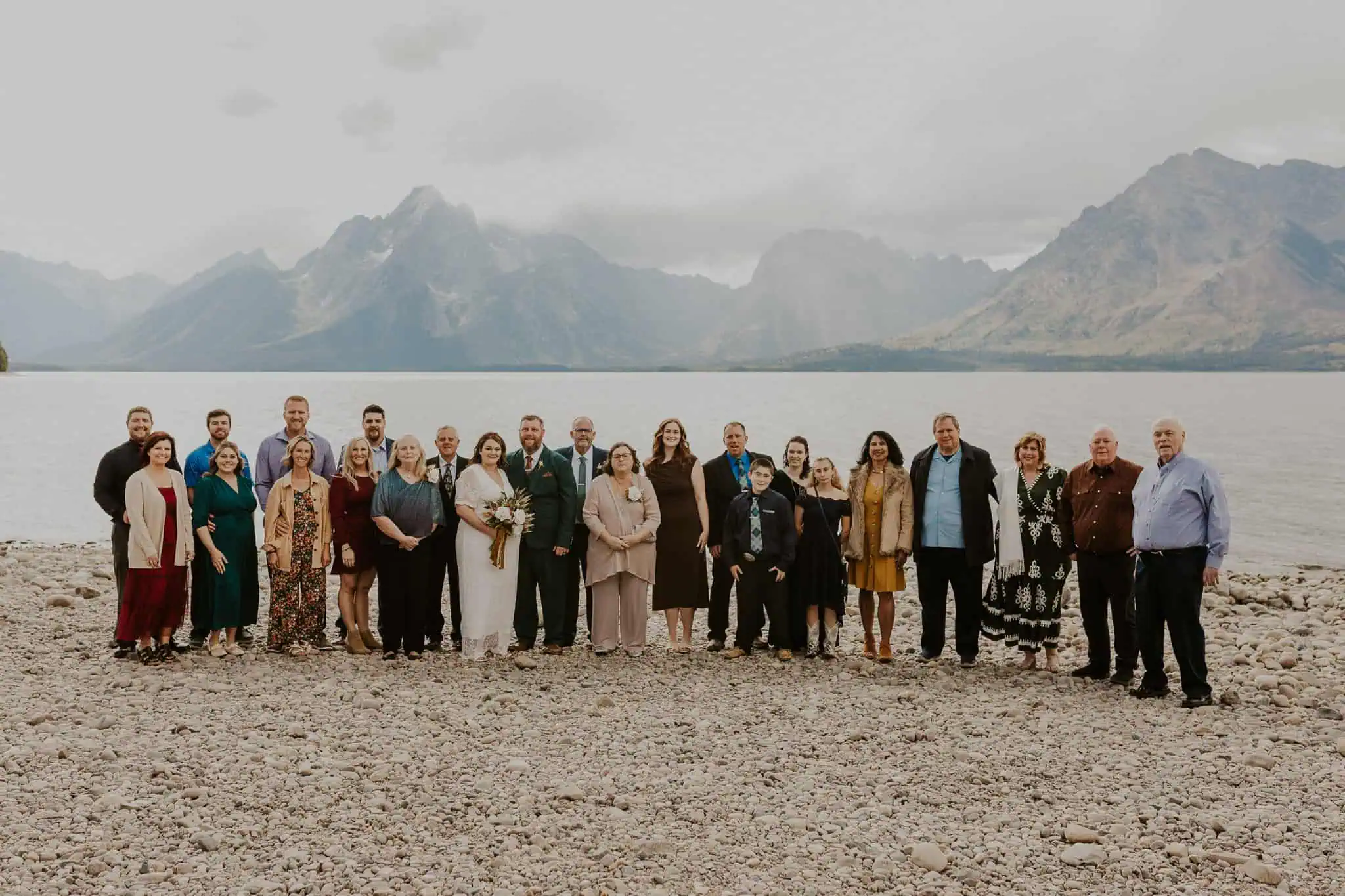 colter bay swim beach elopement ceremony