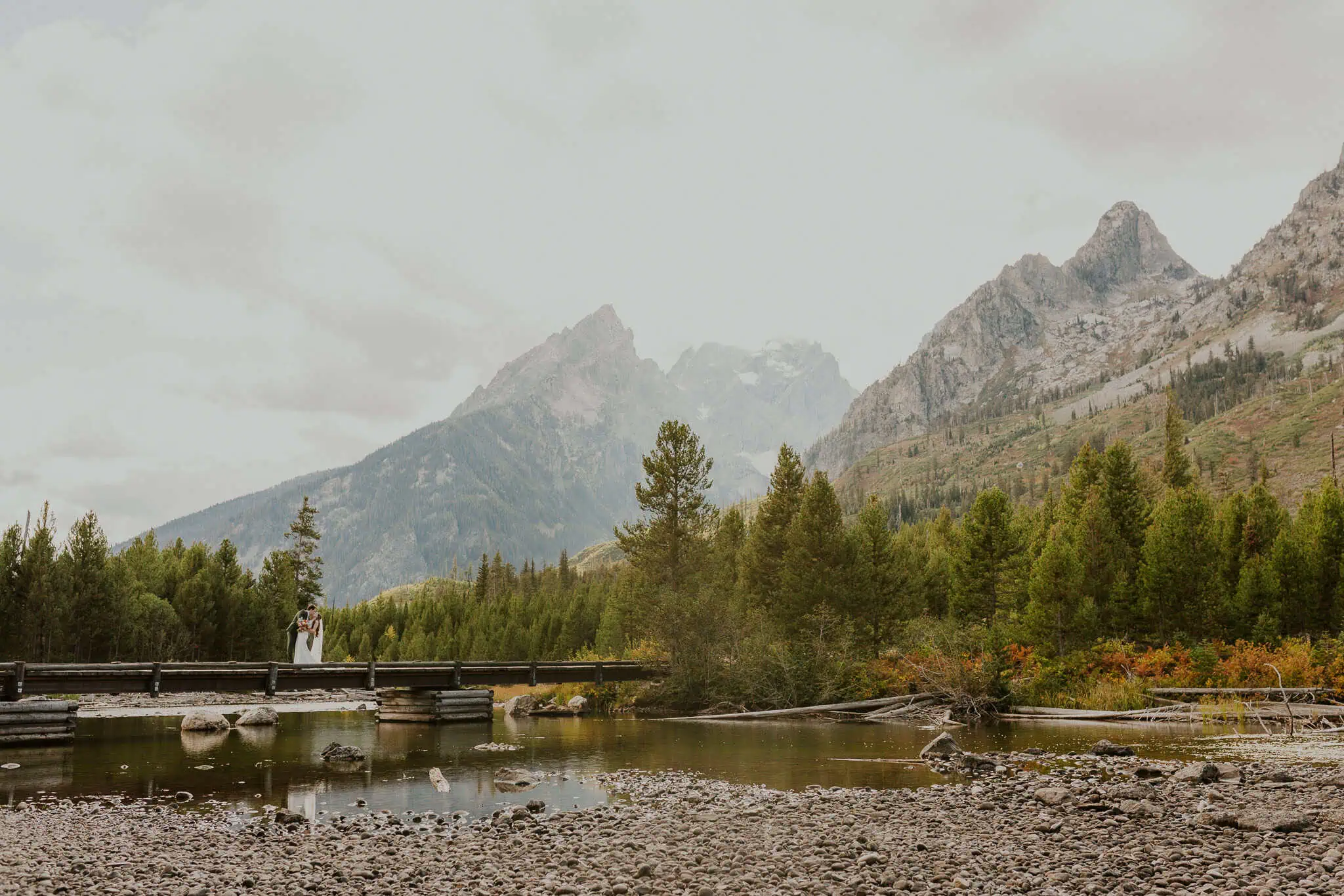 sunset bridals at string lake in the tetons