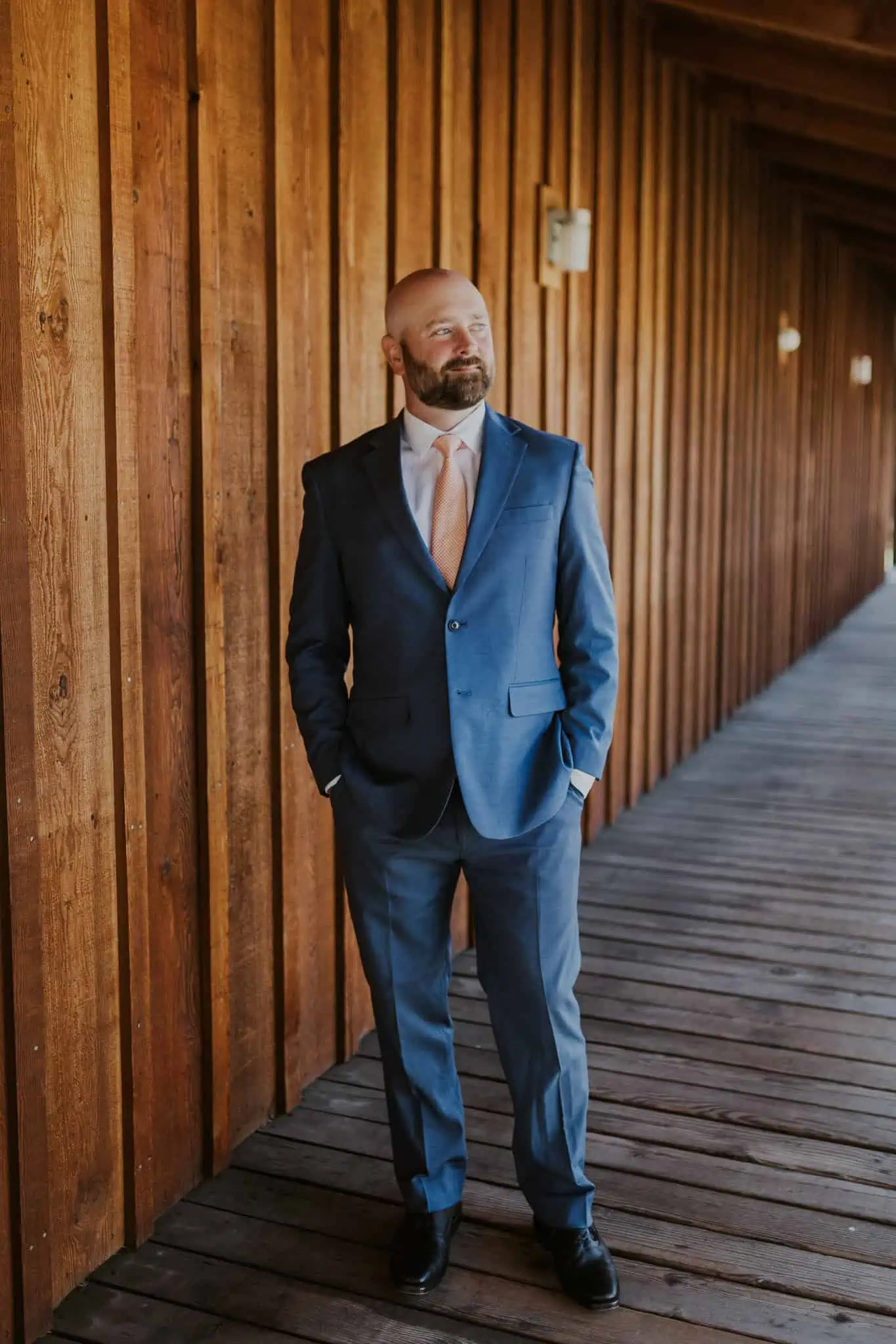 groom getting ready at mountain village resort