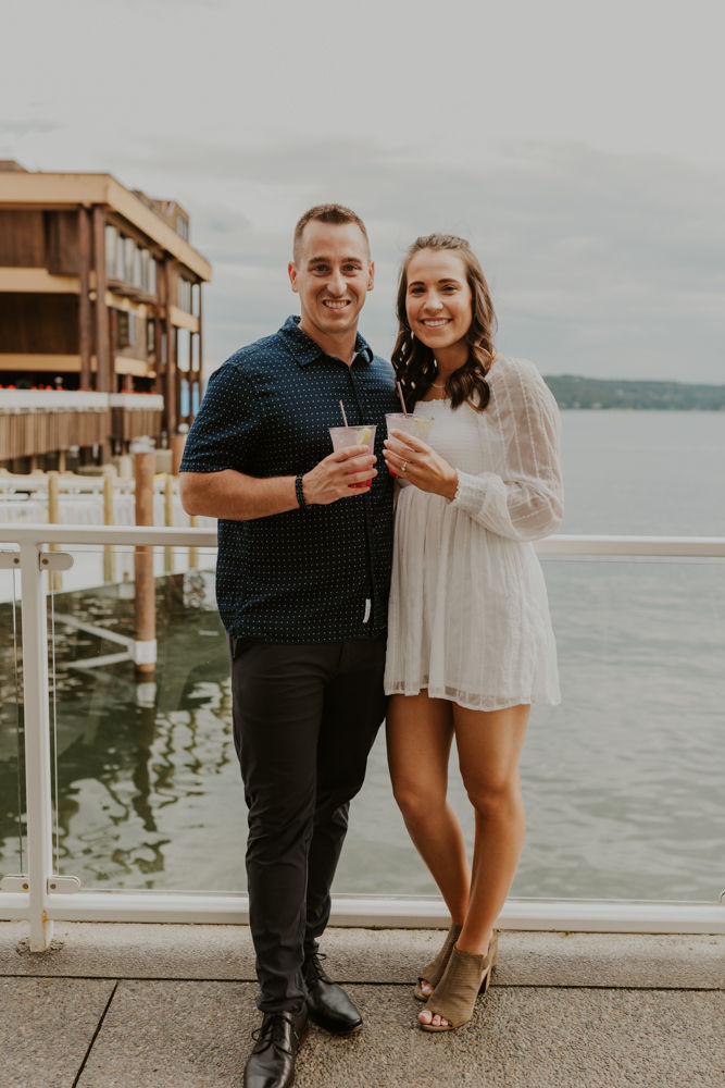 surprise proposal on the coeur d'alene resort boardwalk in north idaho, karlie larson photography