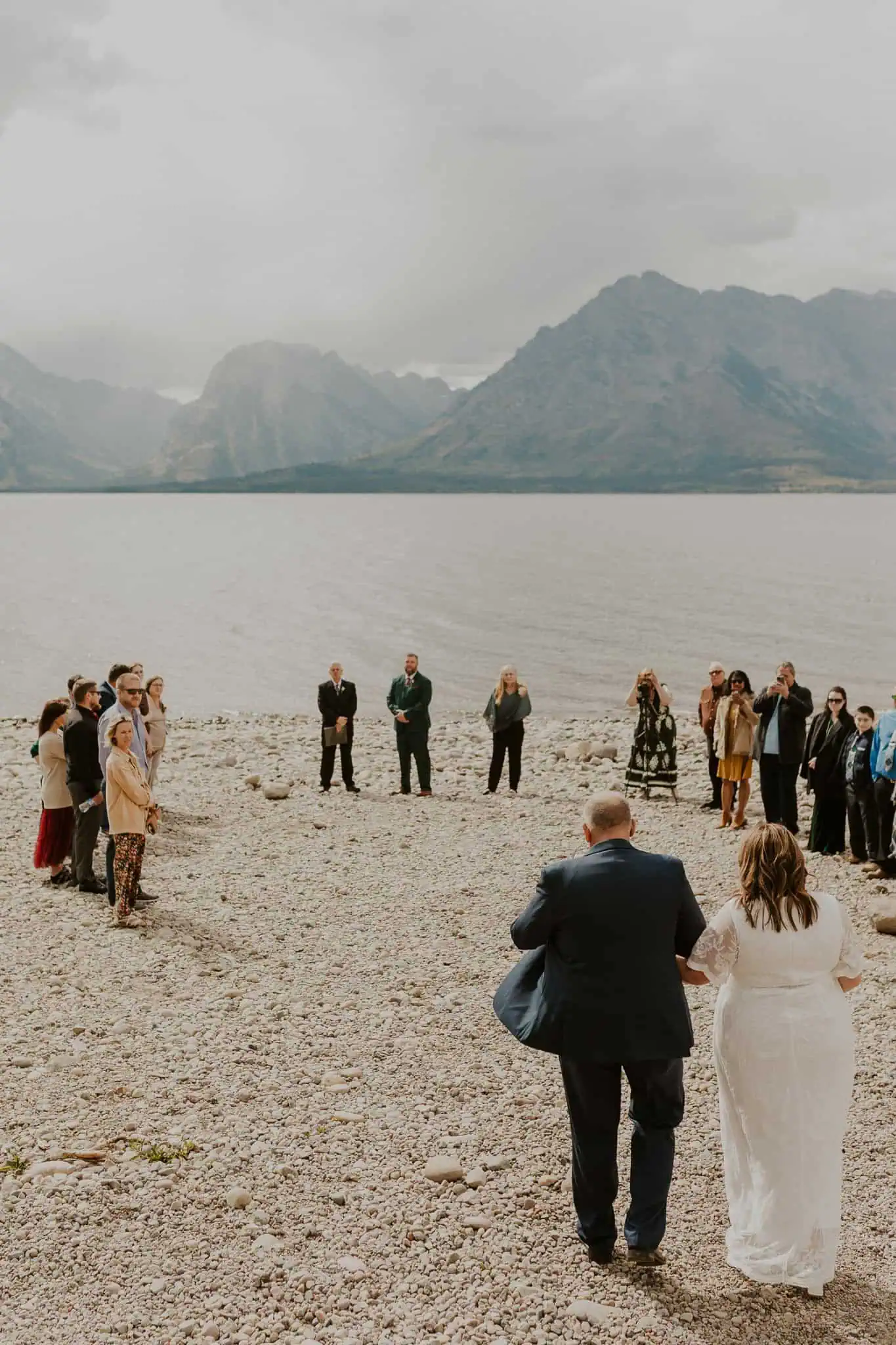 colter bay swim beach elopement ceremony