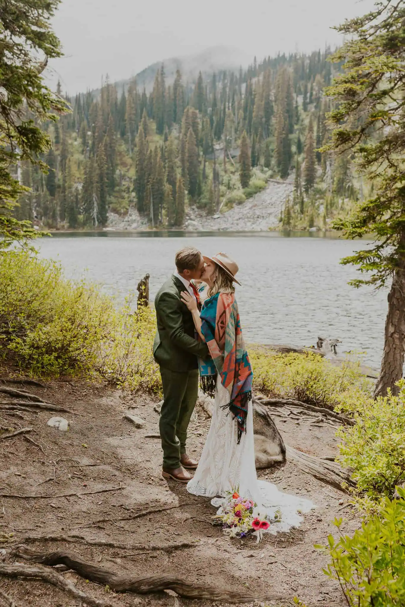 a couple sharing their first kiss