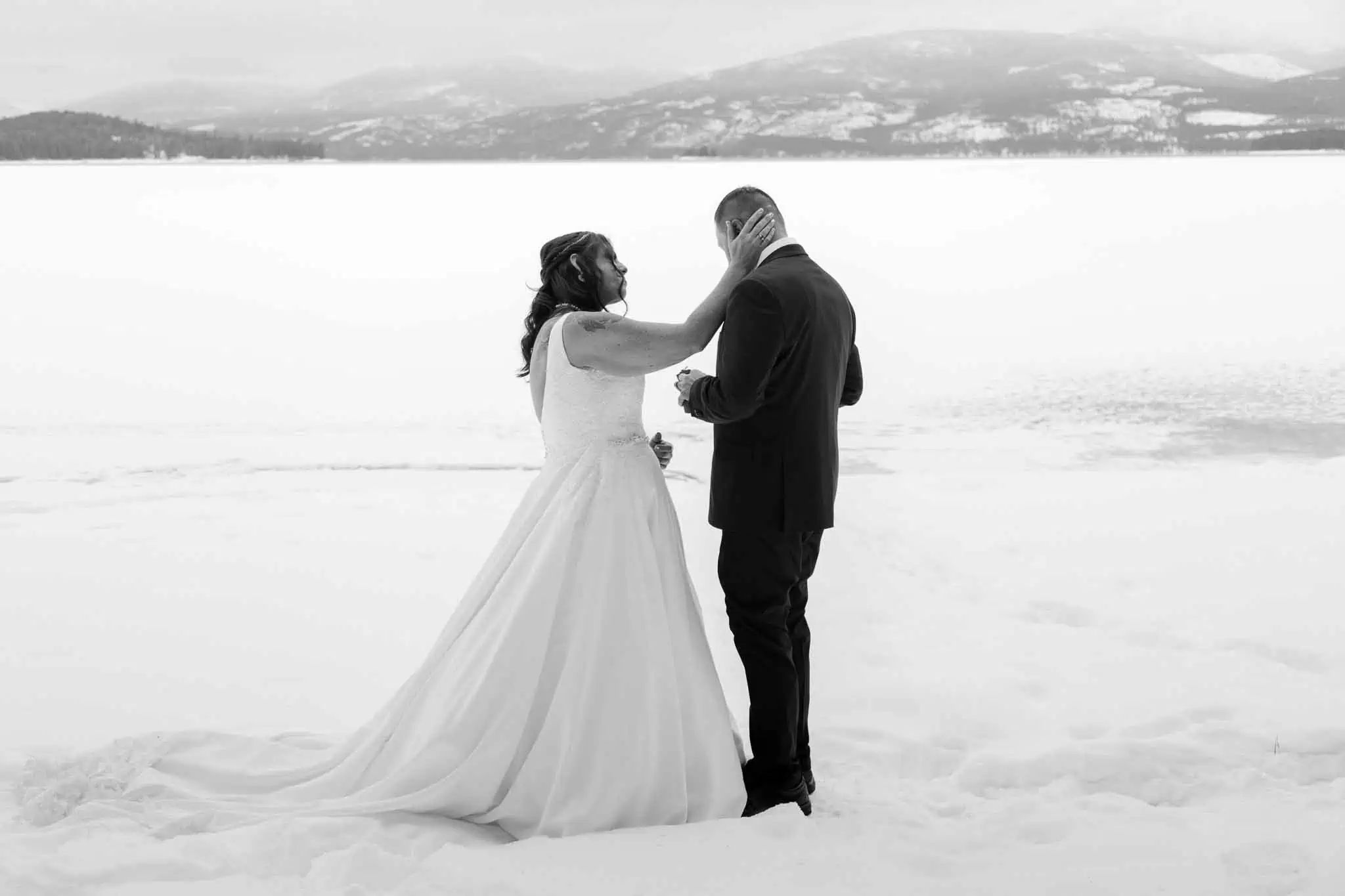 first look on a snowy beach