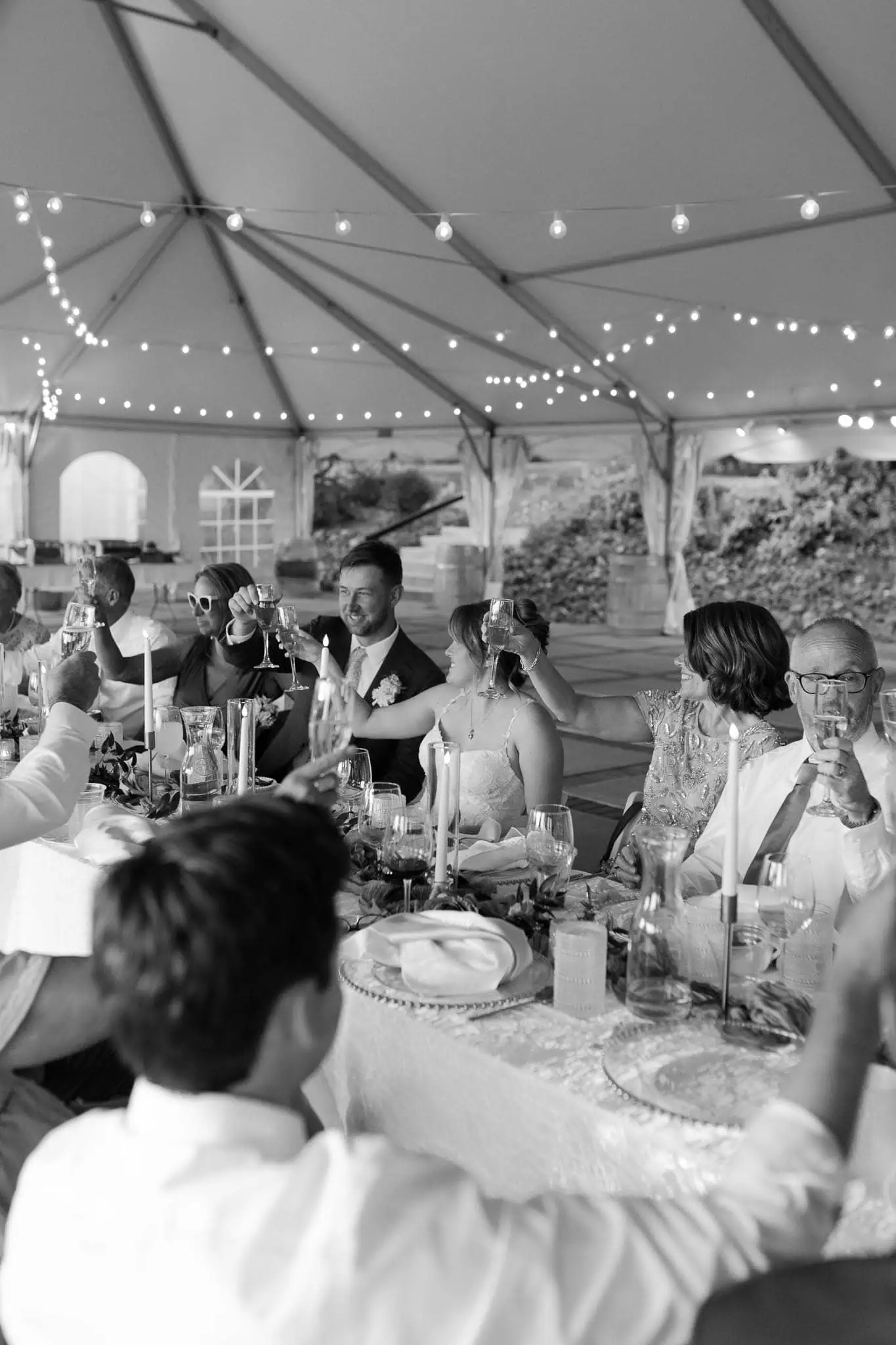 reception tent at arbor crest winery
