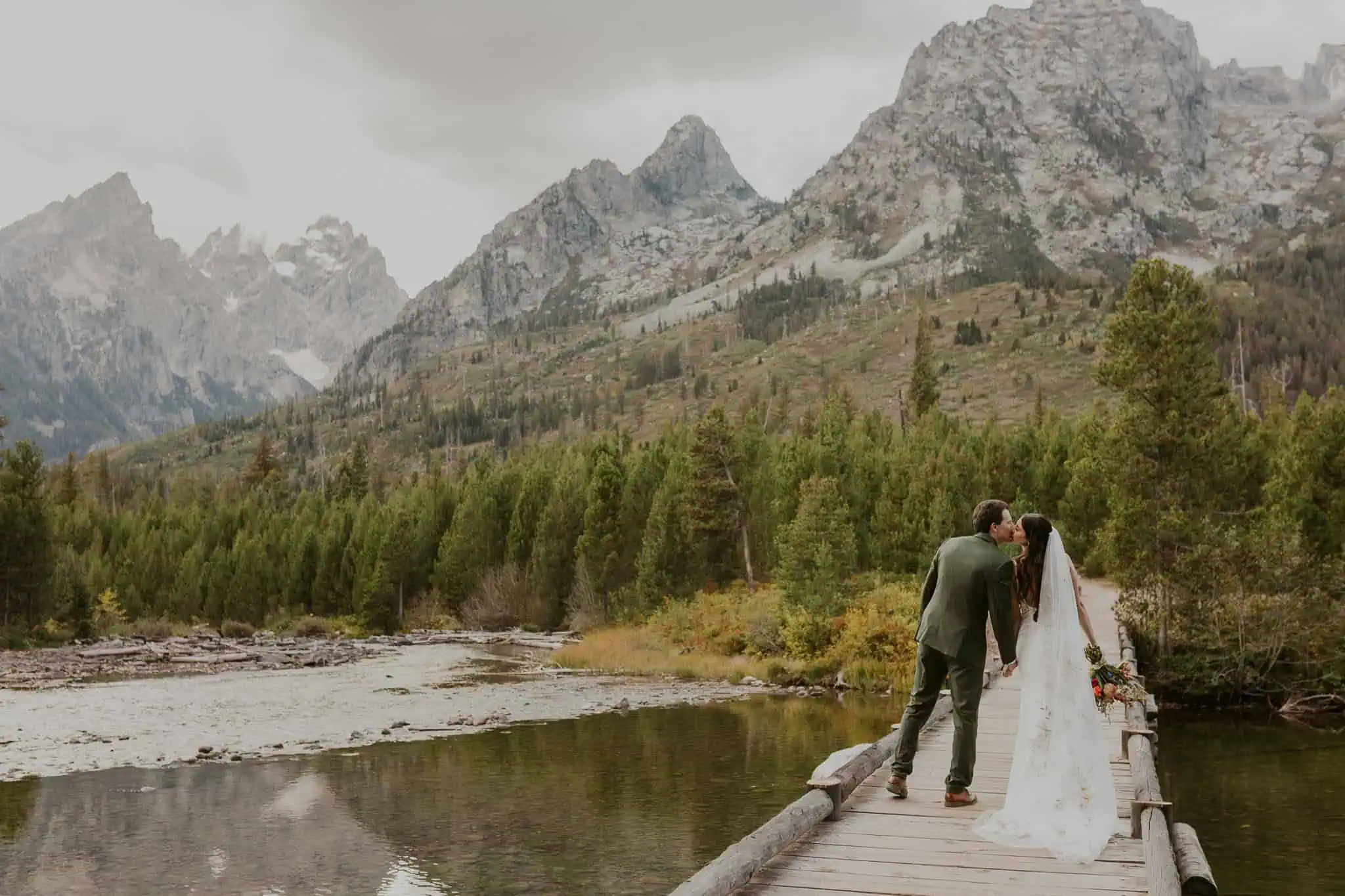 sunset bridals at string lake wyoming