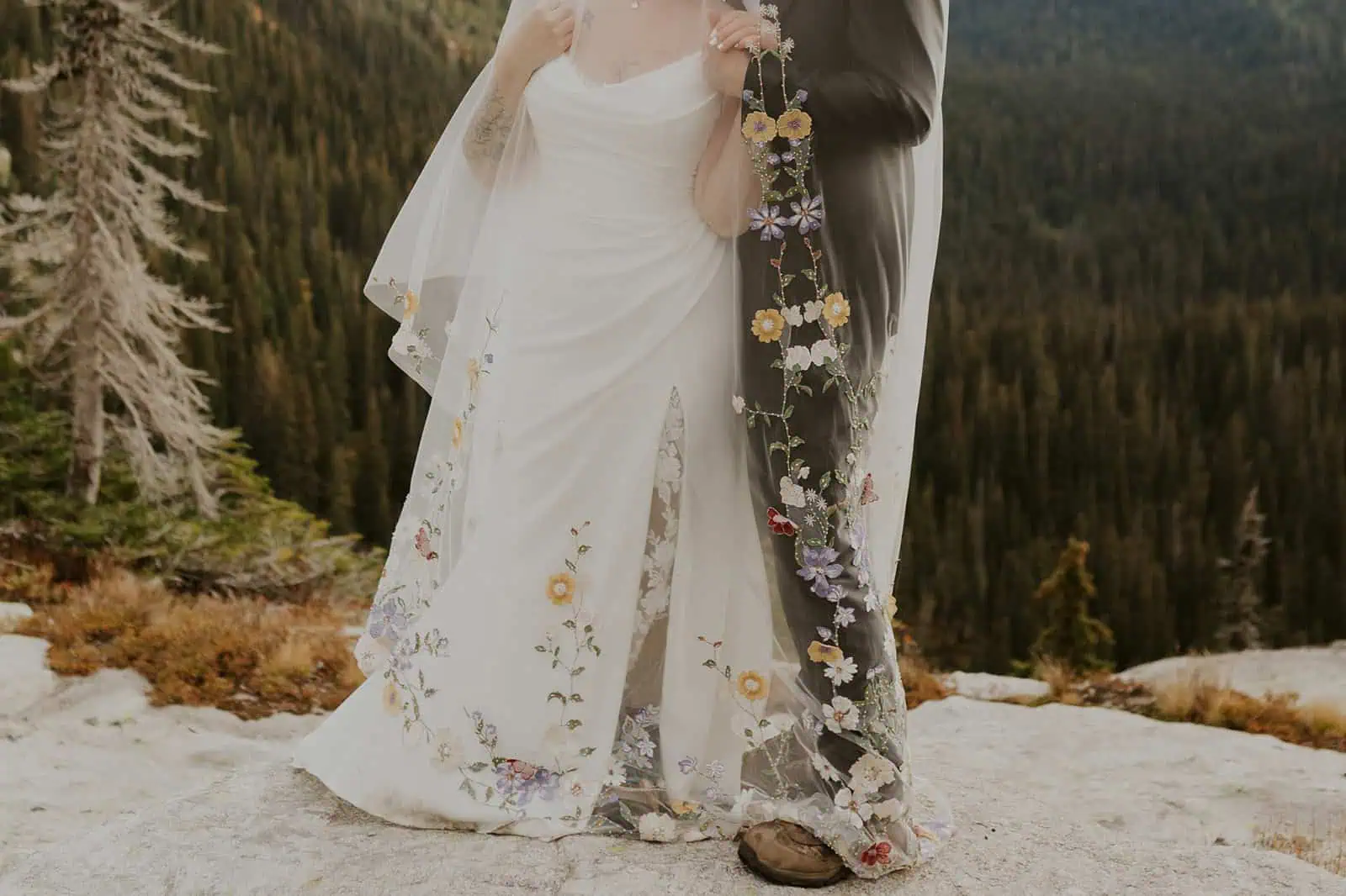 floral embellished cathedral veil