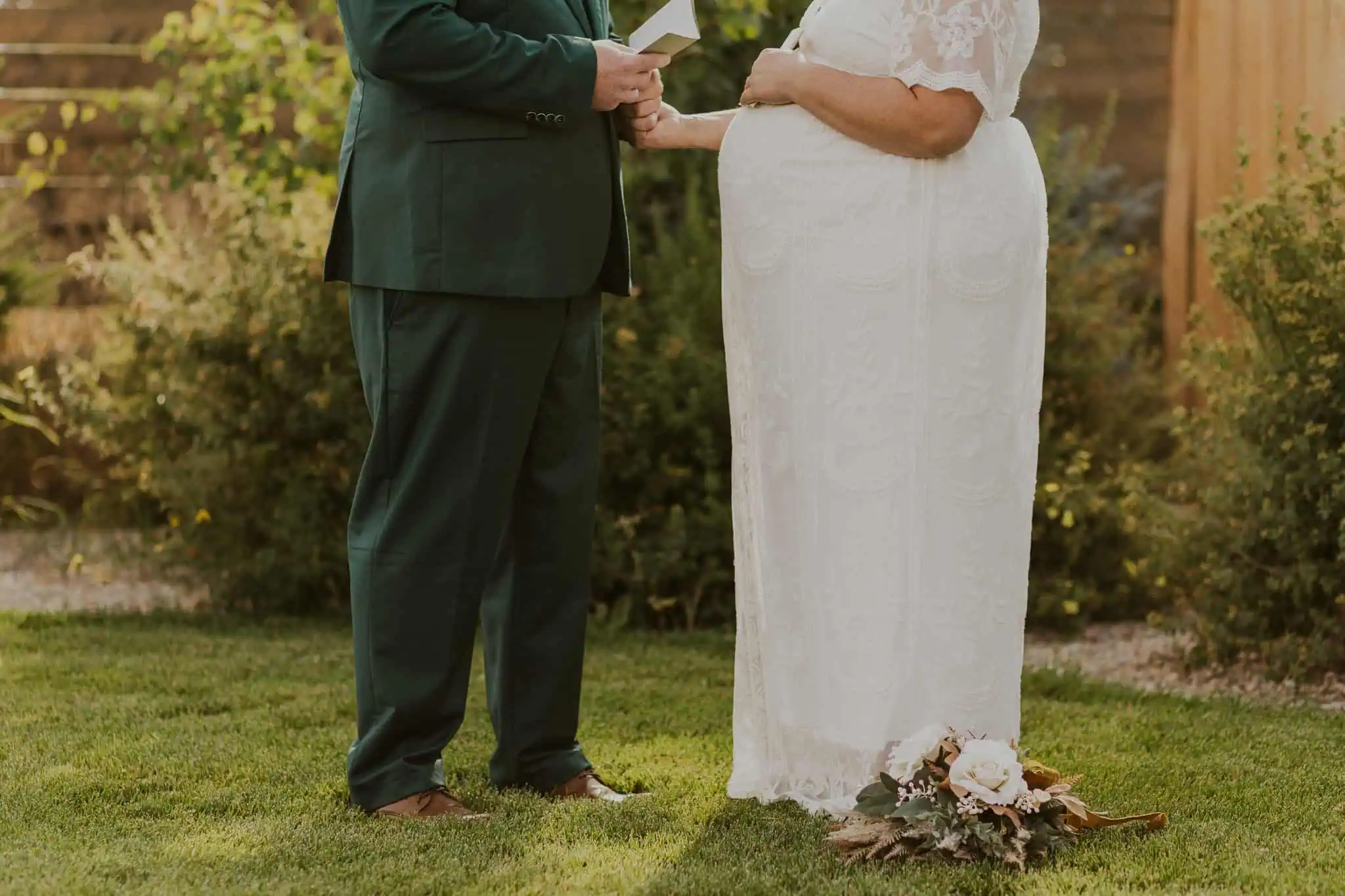 elopment private vows in backyard of airbnb