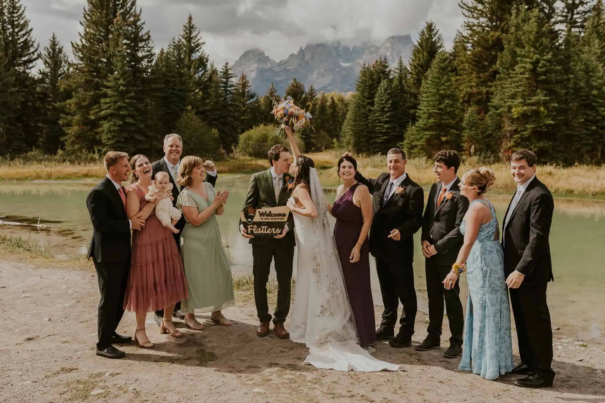 elopement ceremony at schwabacher landing wyoming