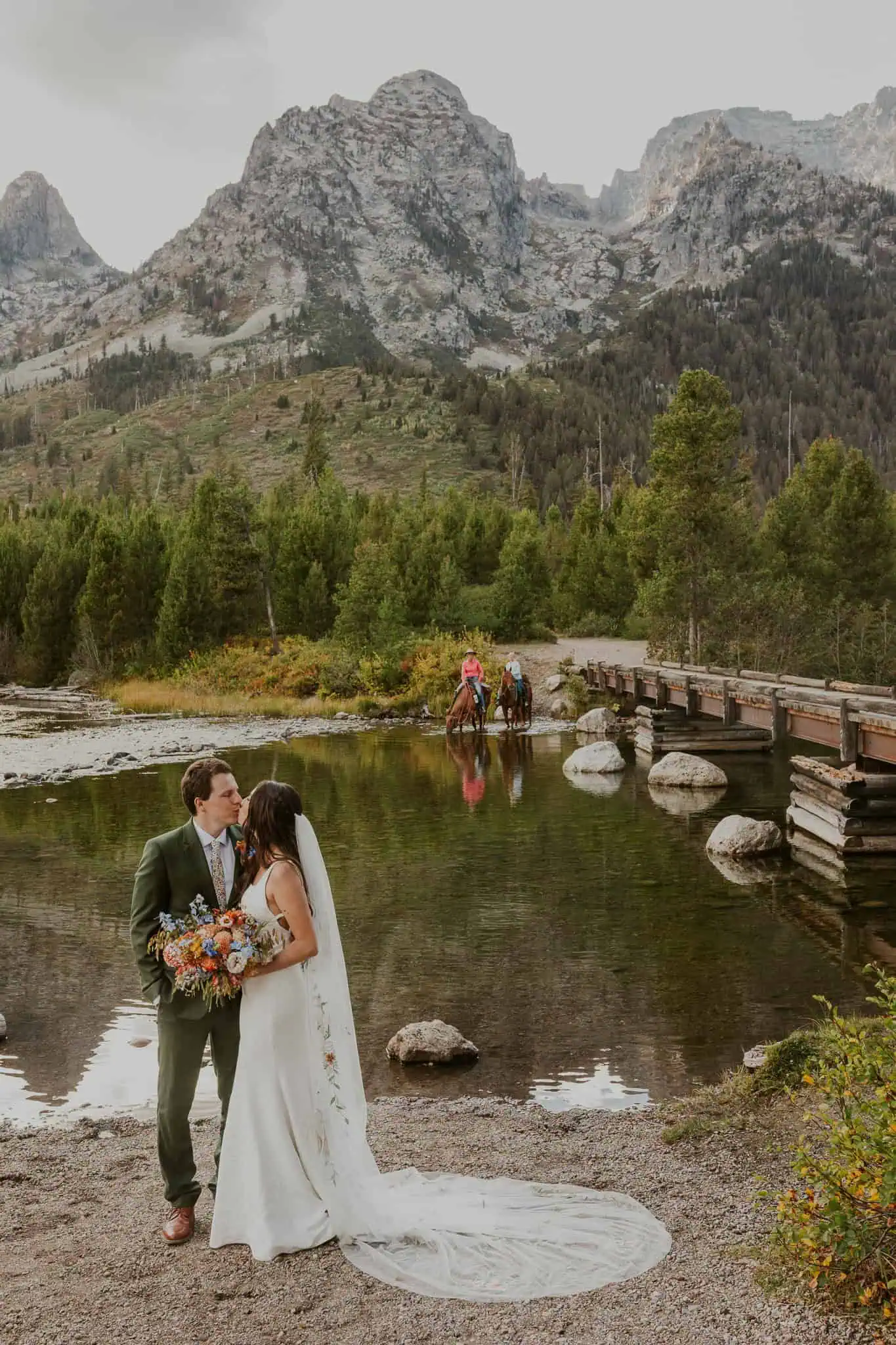 sunset bridals at string lake in the tetons