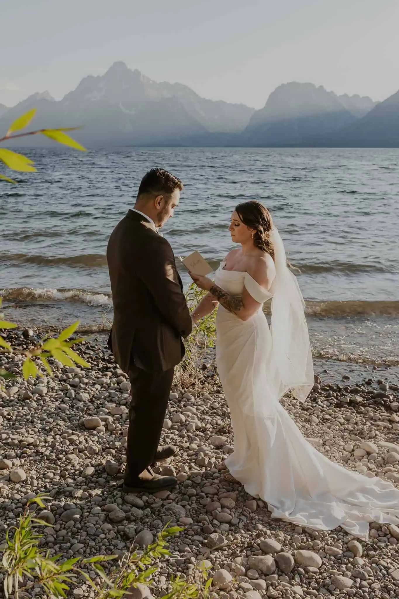 sunset ceremony at colter bay swim beach