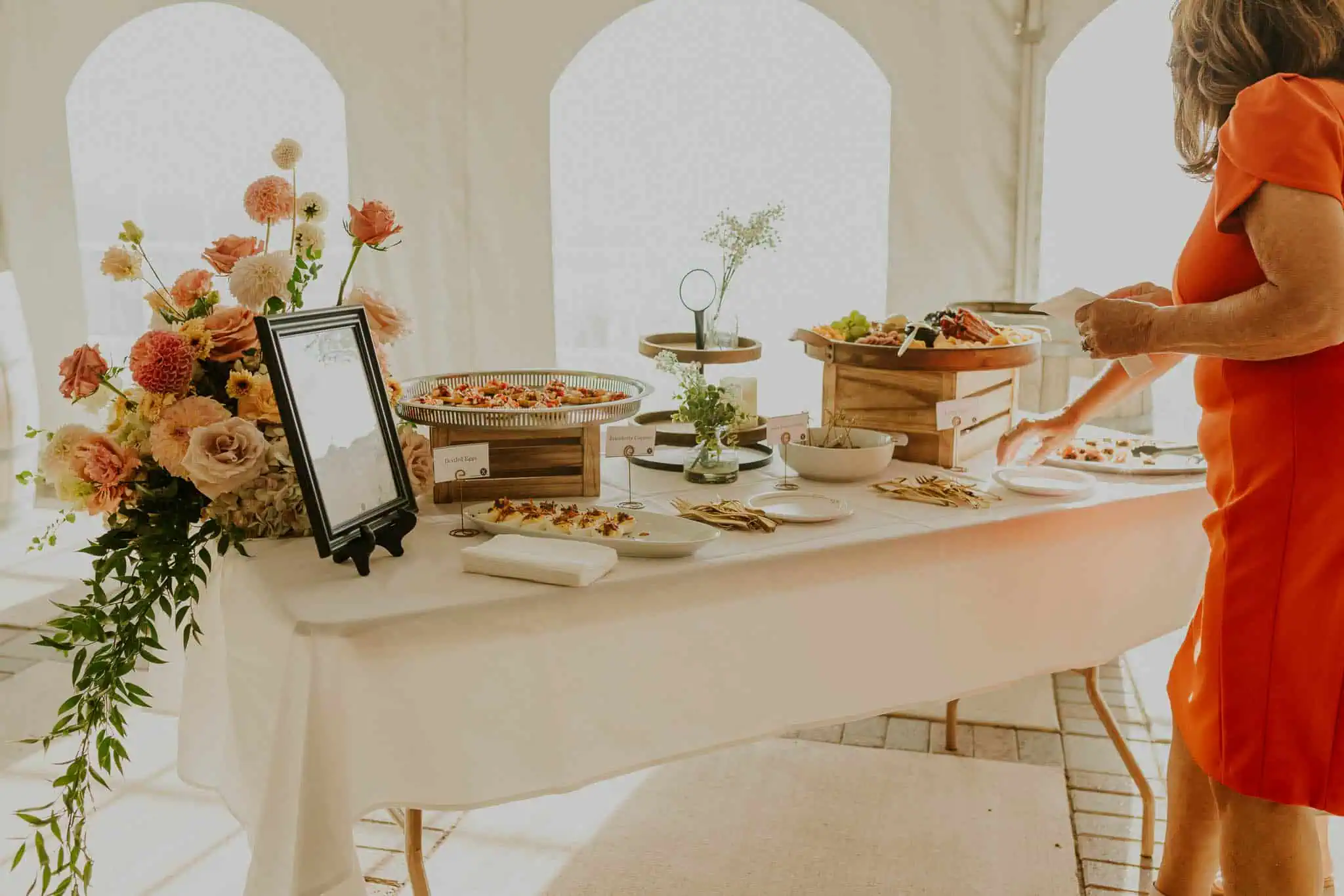 grazing table for wedding reception