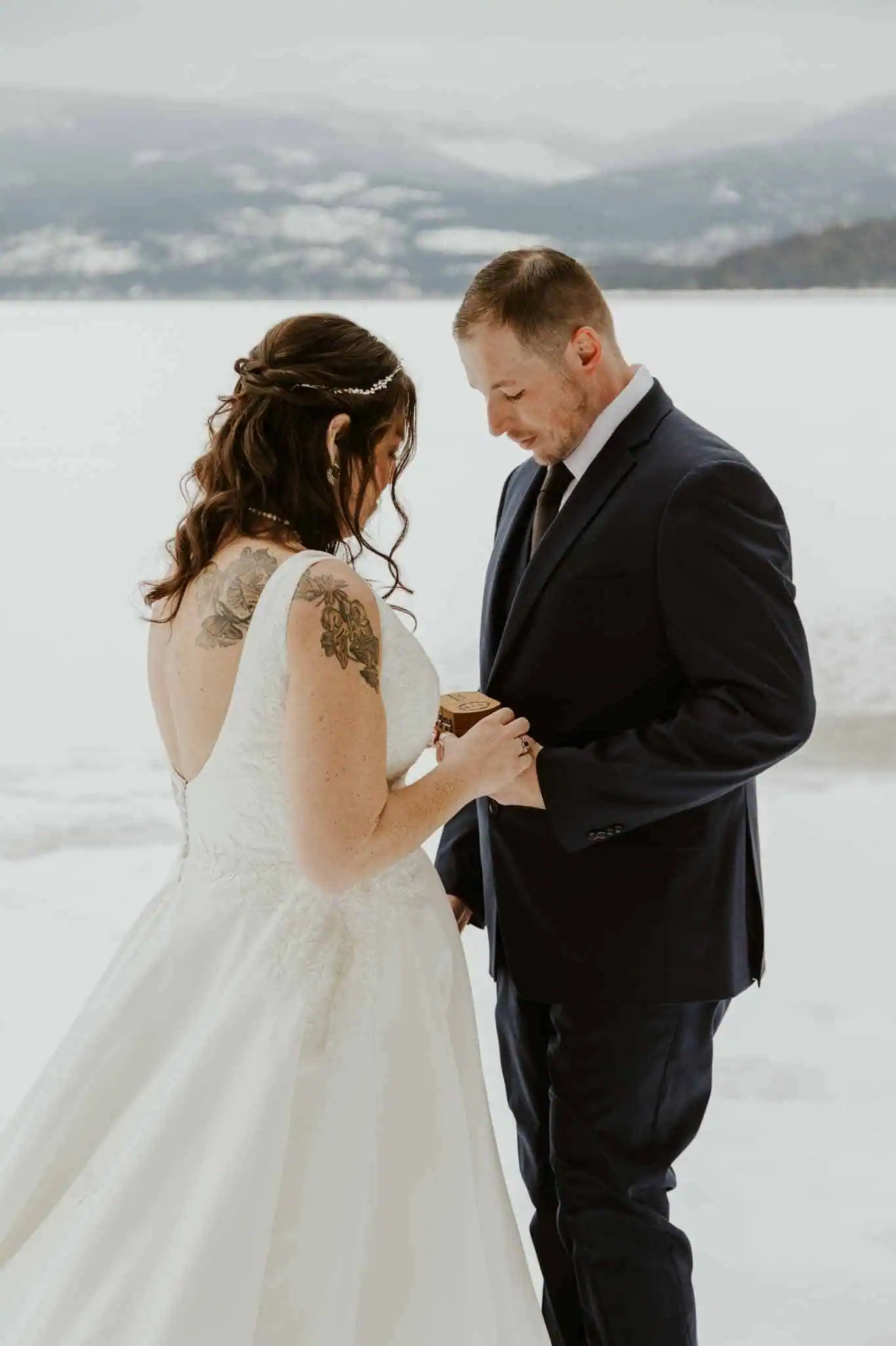 first look on a snowy beach