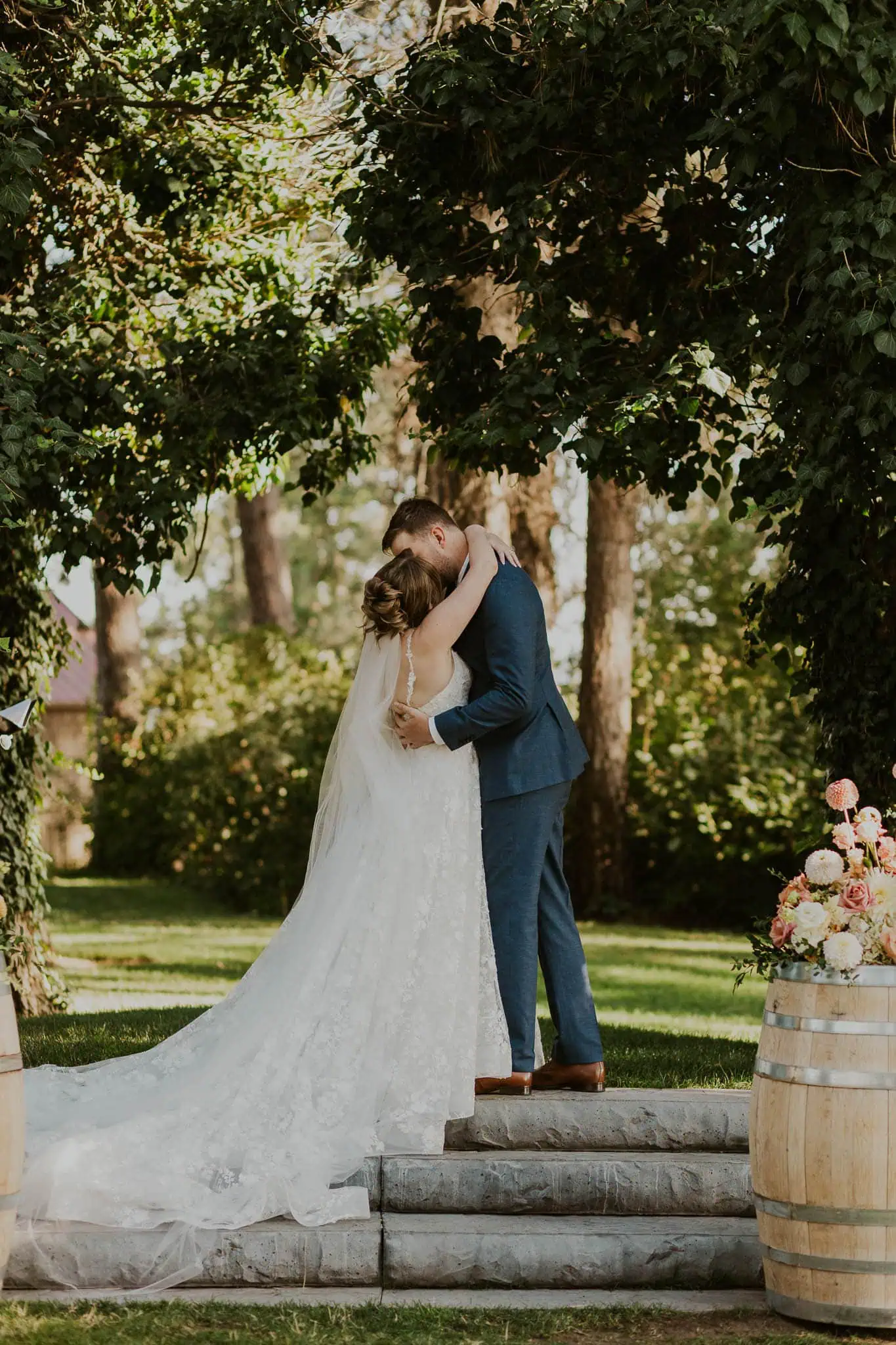 ceremony at enchanted forest at arbor crest winery