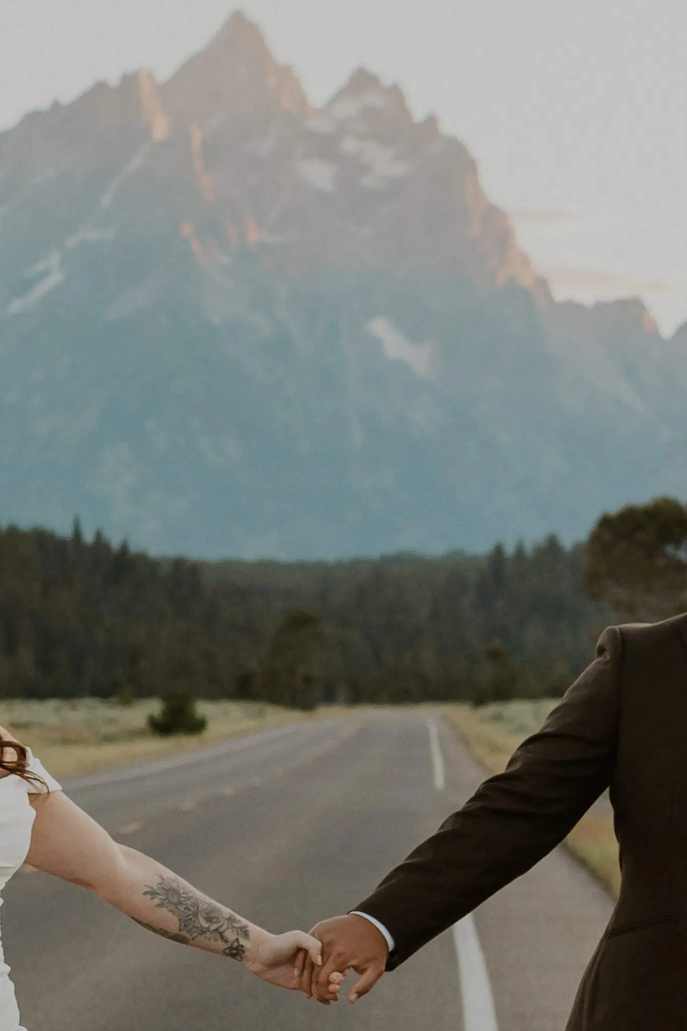bridal portraits in the tetons at sunset