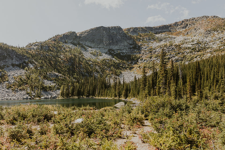 alpine lake in north idaho in september