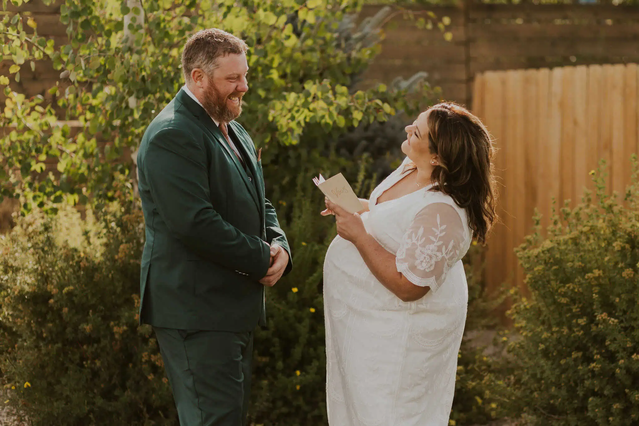 elopment private vows in backyard of airbnb