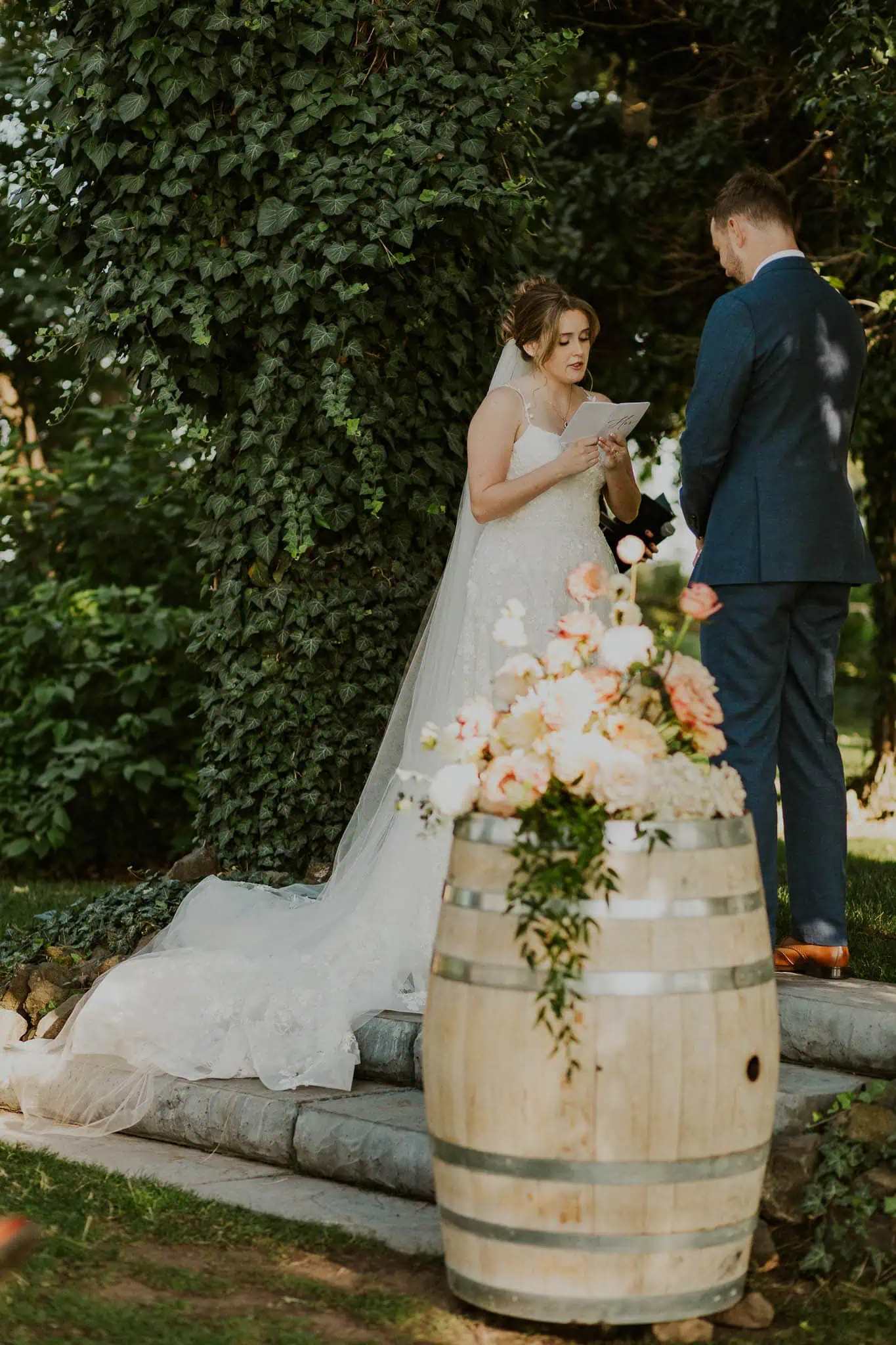 ceremony at enchanted forest at arbor crest winery