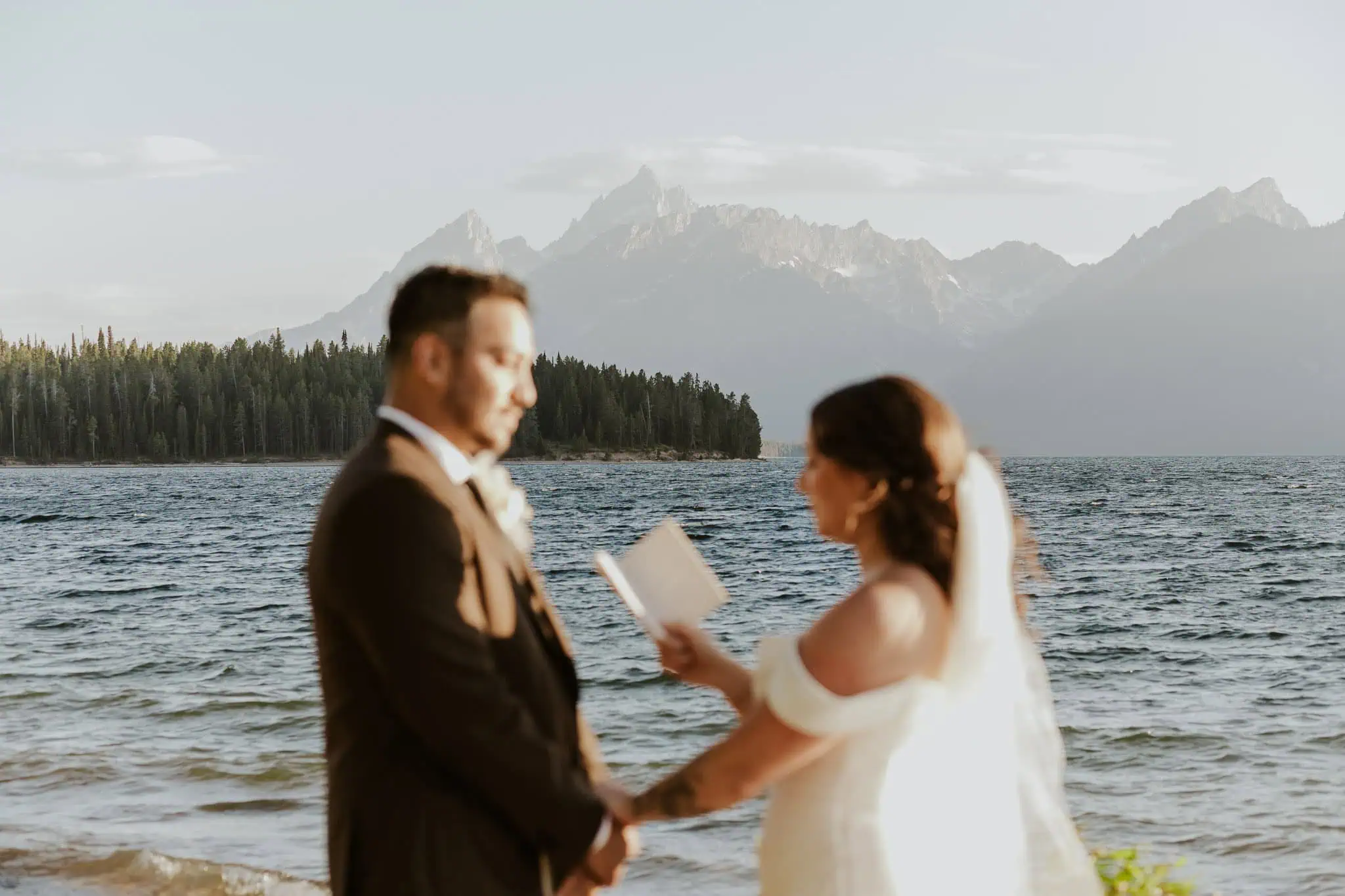 private vows on the shore of jackson lake in wyoming