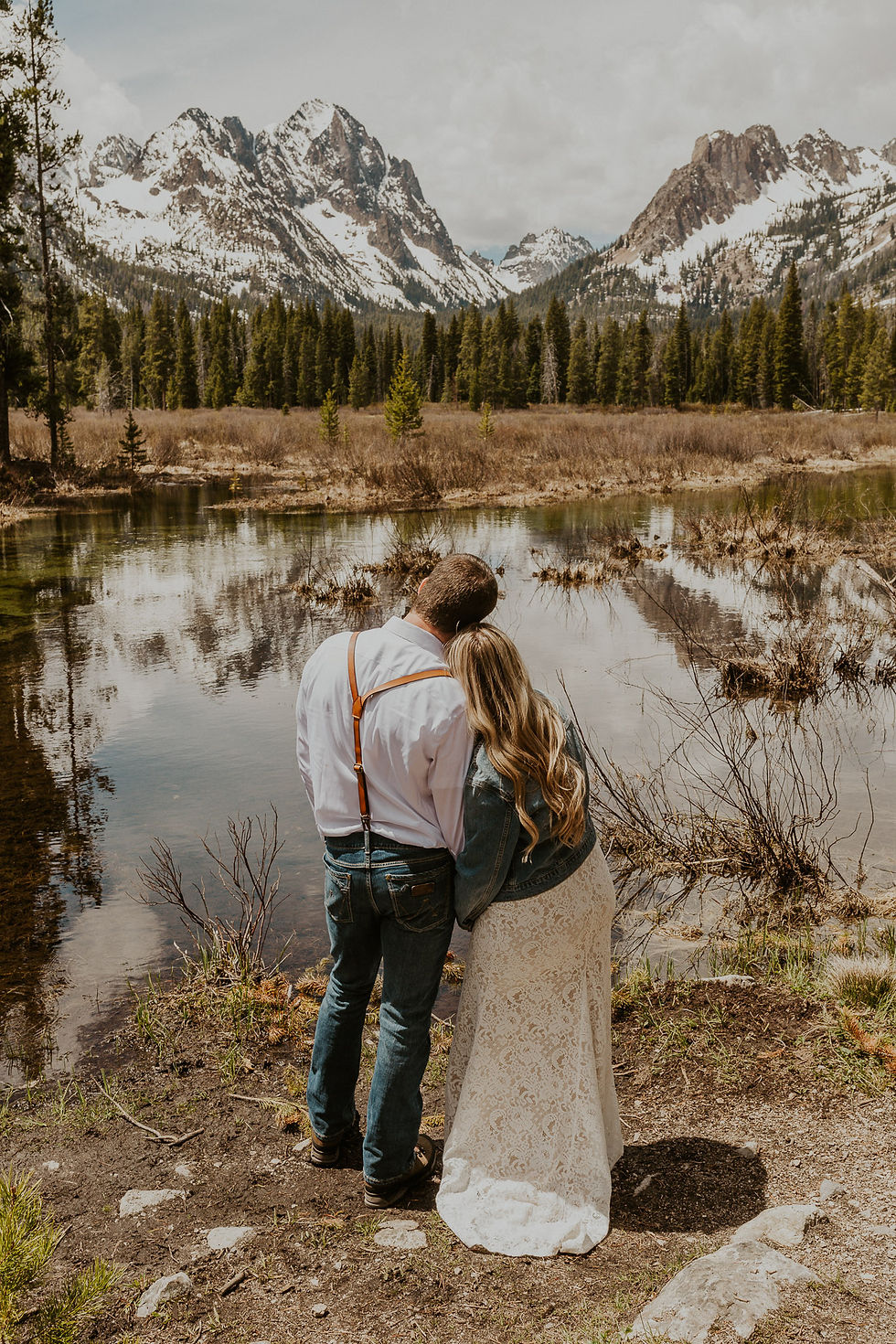 hiking adventure elopement in the sawtooth mountains in stanley idaho, lowman idaho elopement, stanley lake bridals. karlie larson photography, Idaho and PNW adventure elopement photographer