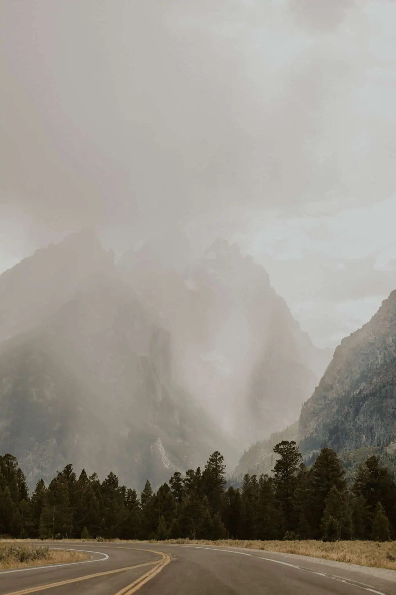 rain at jenny lake in the tetons