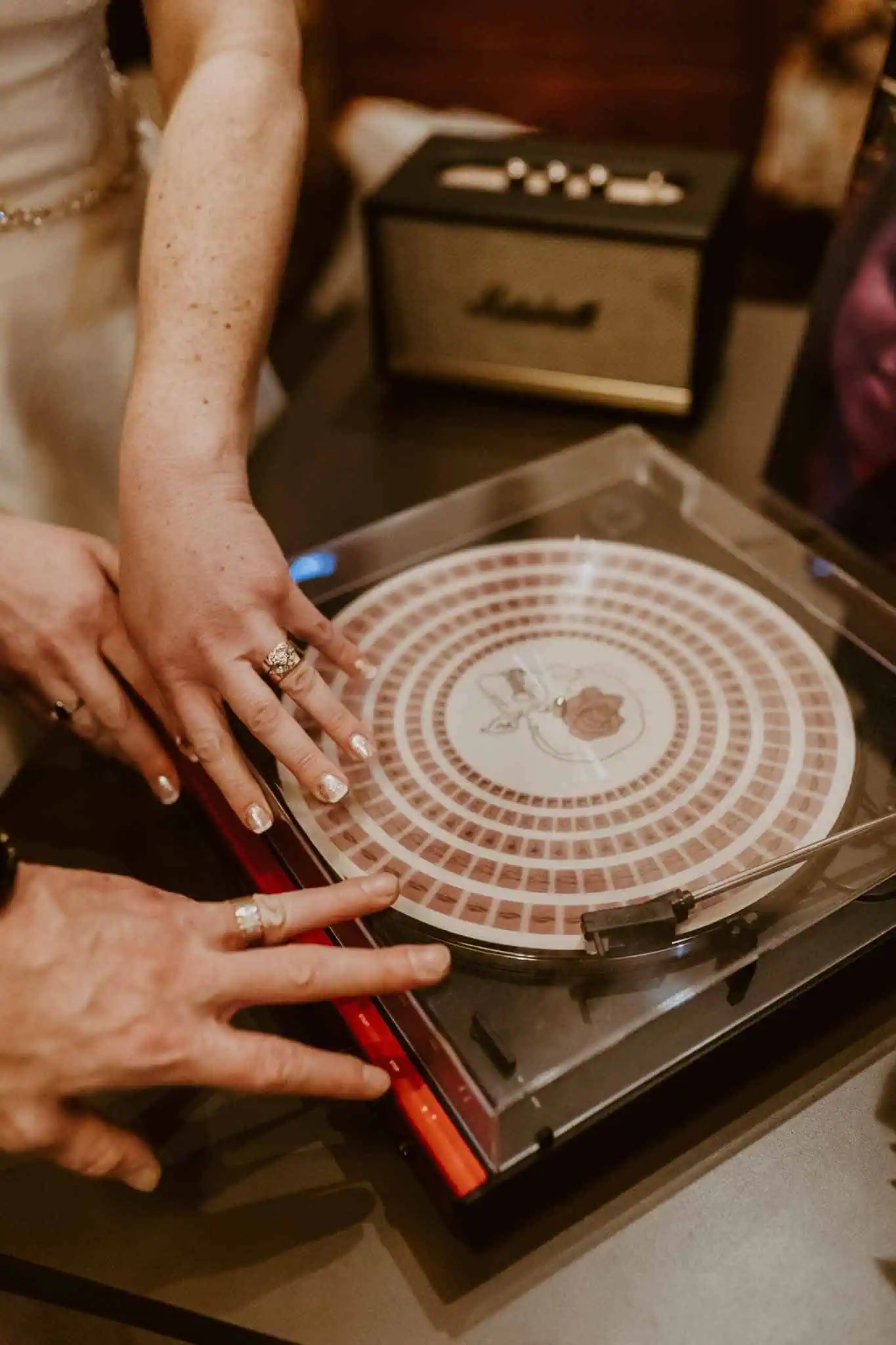 a record player for a wedding