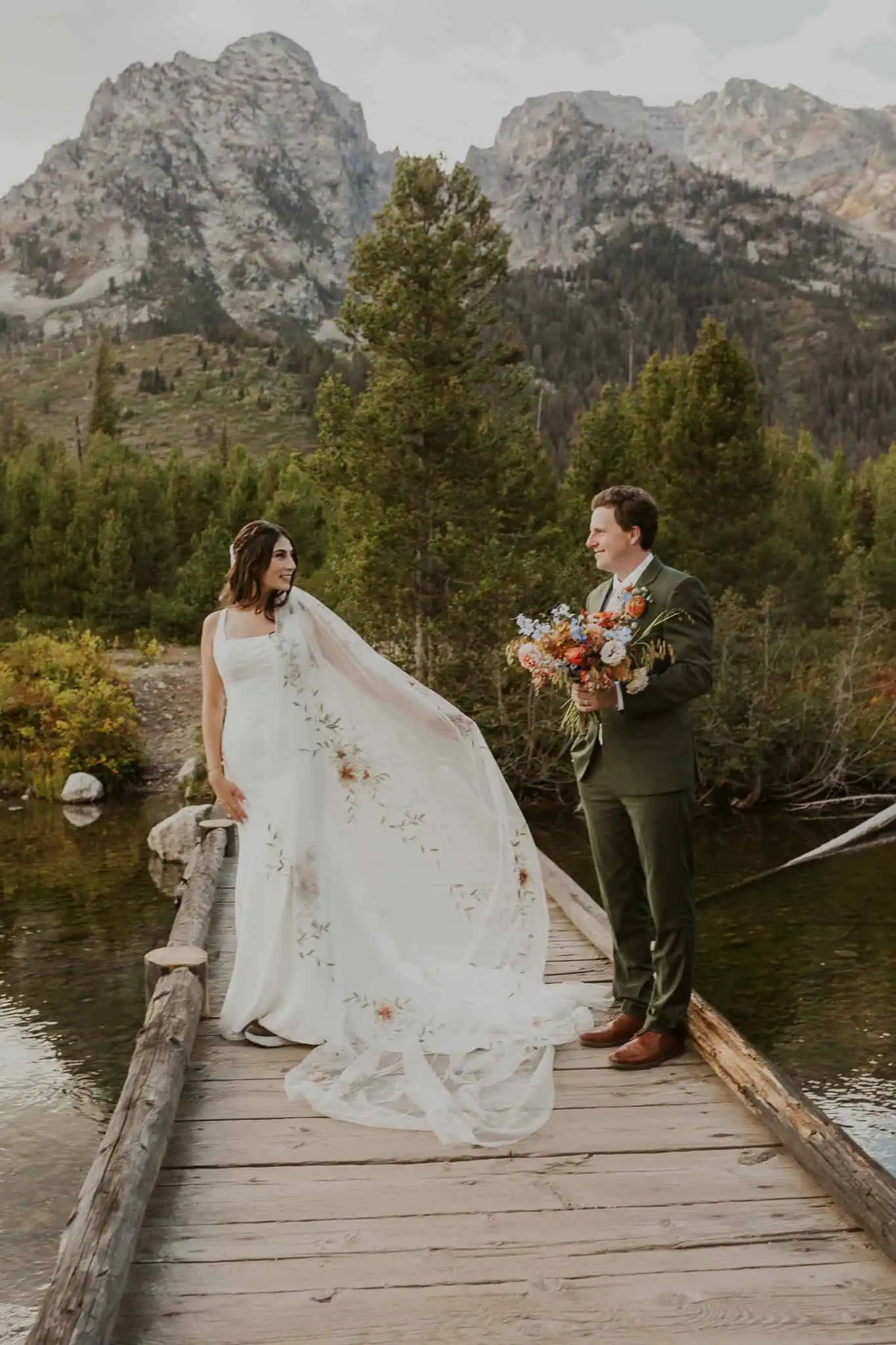 sunset bridals at string lake wyoming