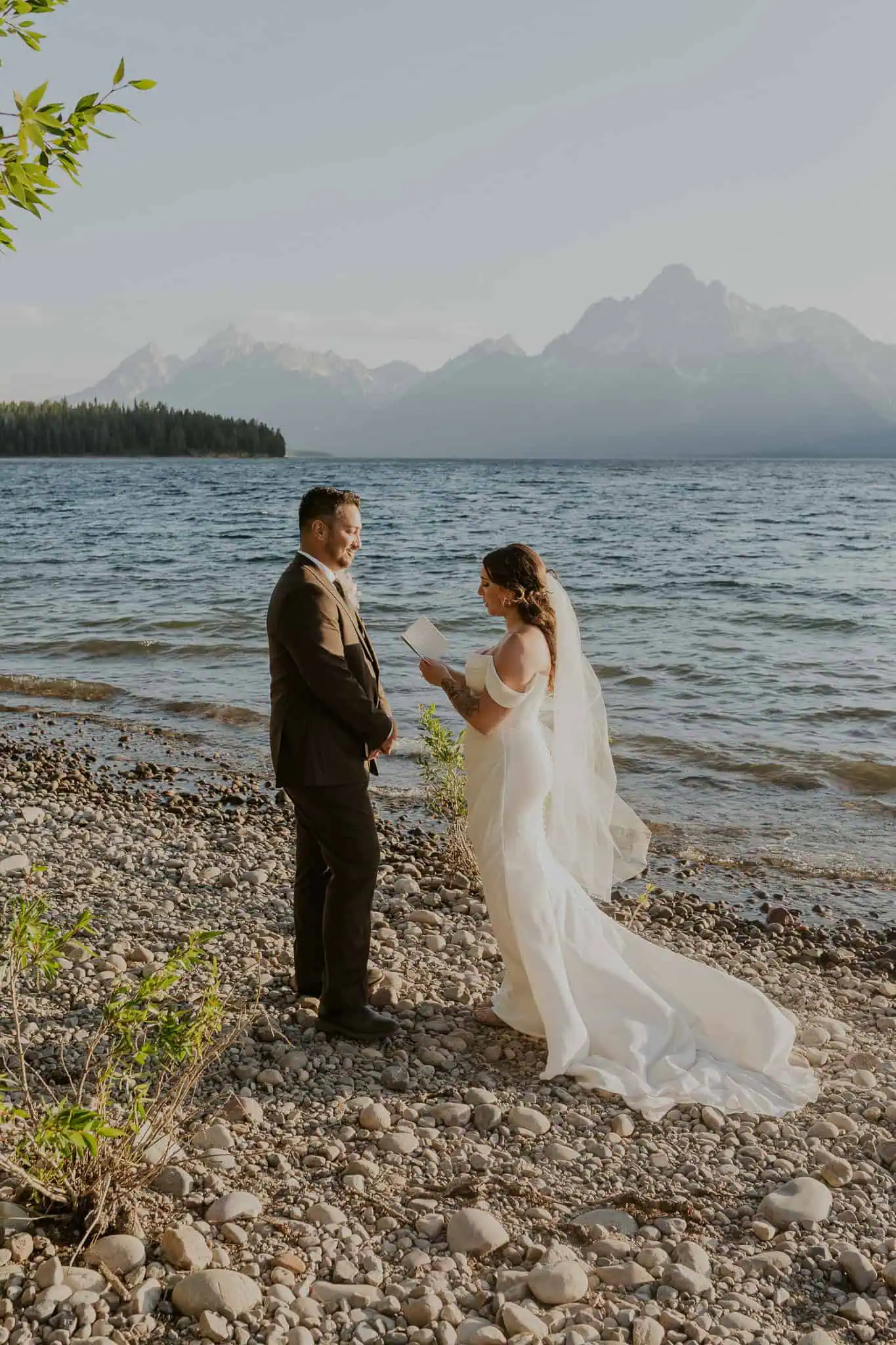 sunset ceremony at colter bay swim beach