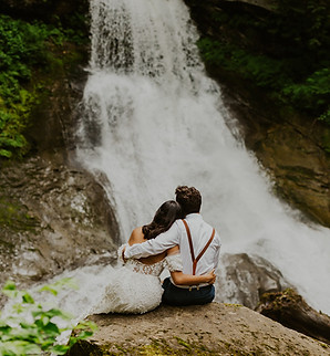north cascades national park waterfall elopement