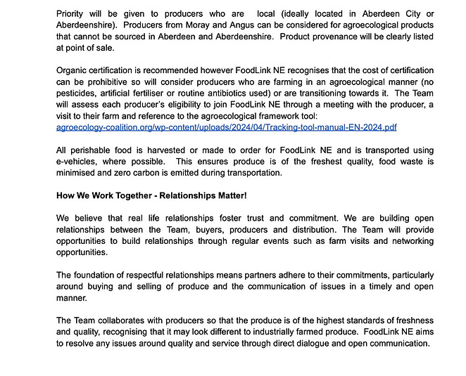 The FoodLink NE Charter