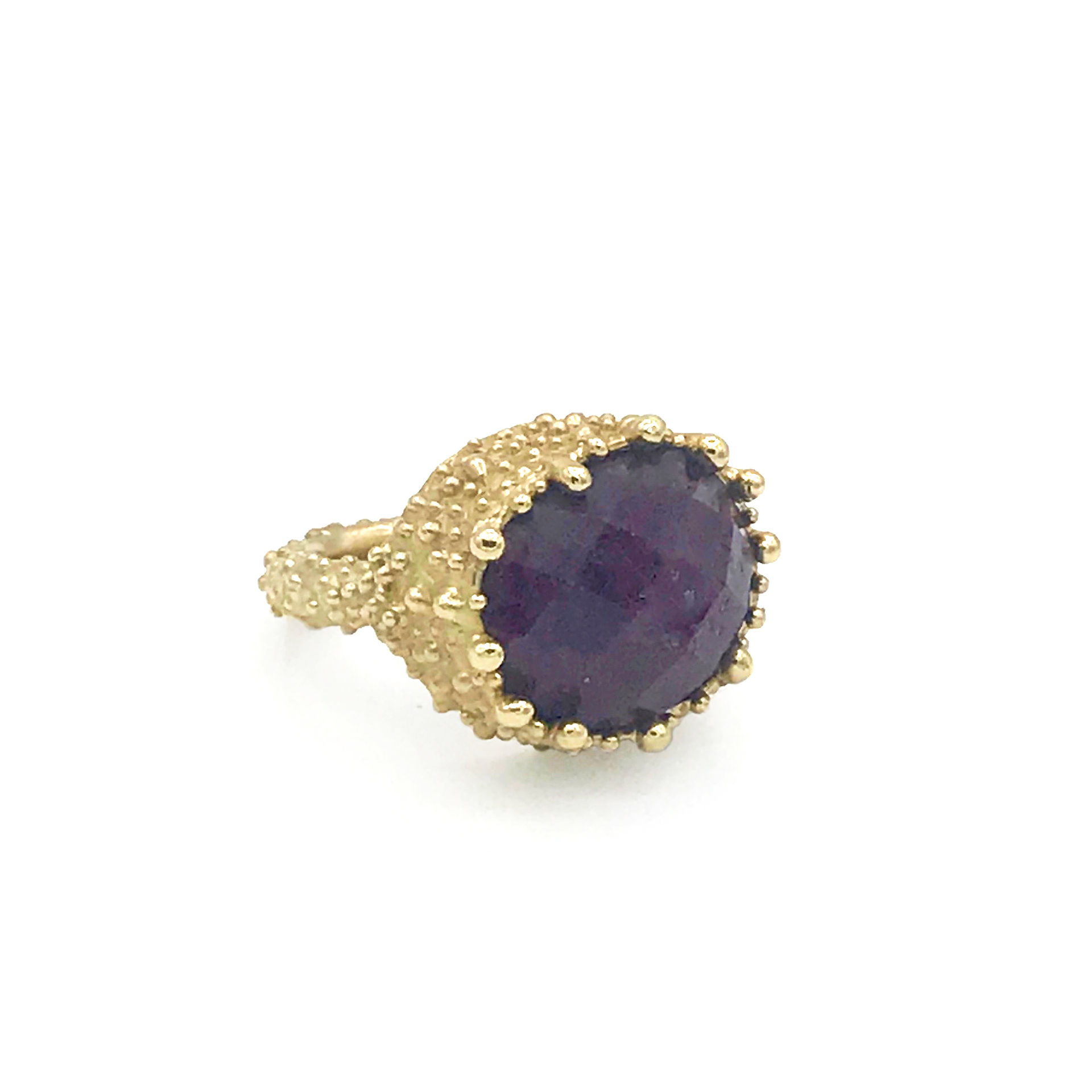 Dori Friedberg 18k gold ruby crown ring