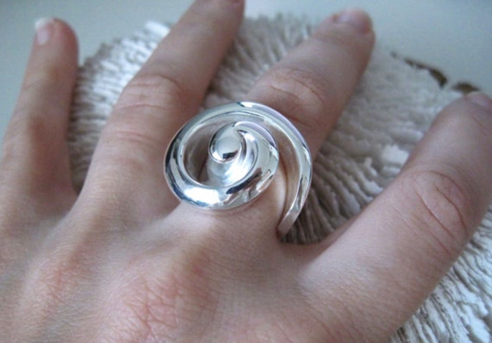 Thumbnail: Mejia Jewelry Sterling Silver Swirl Shell Ring