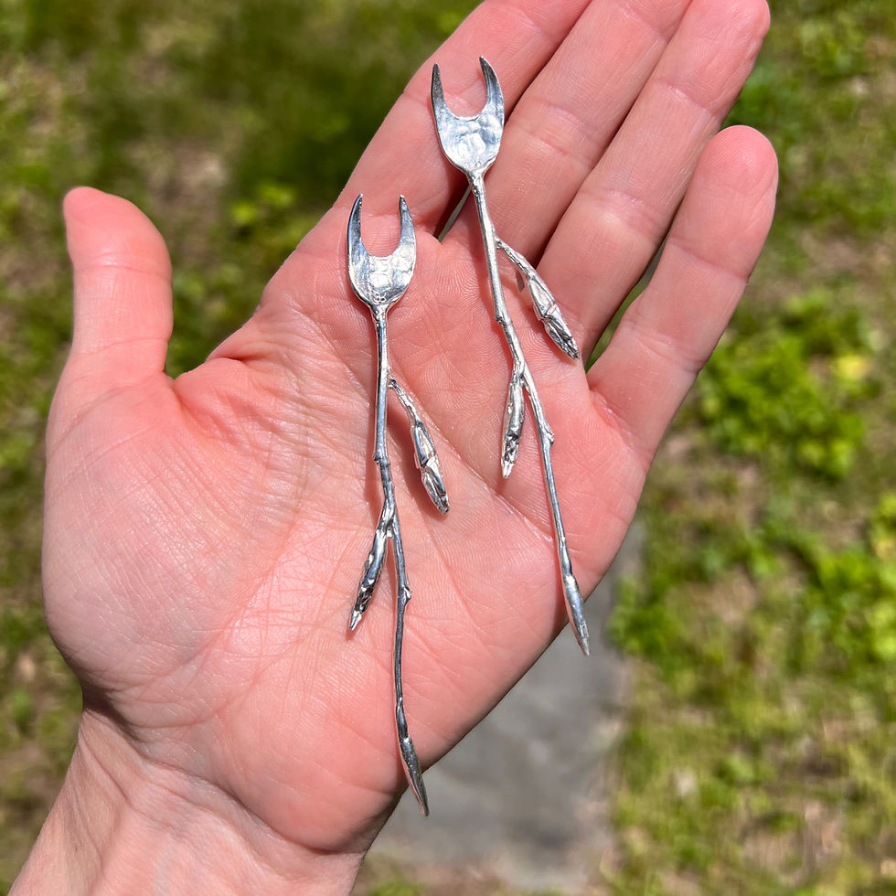 Thumbnail: Ruth Edelson Silver Artisan Cocktail Mini Forks