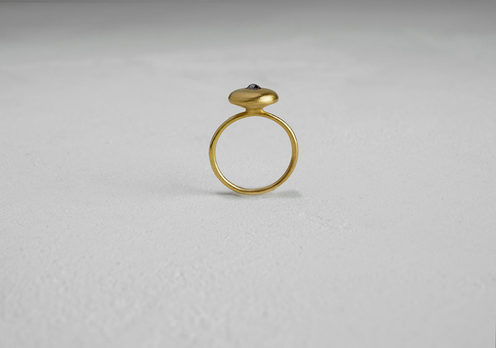 22k gold Grey Diamond Pod Ring by I seira