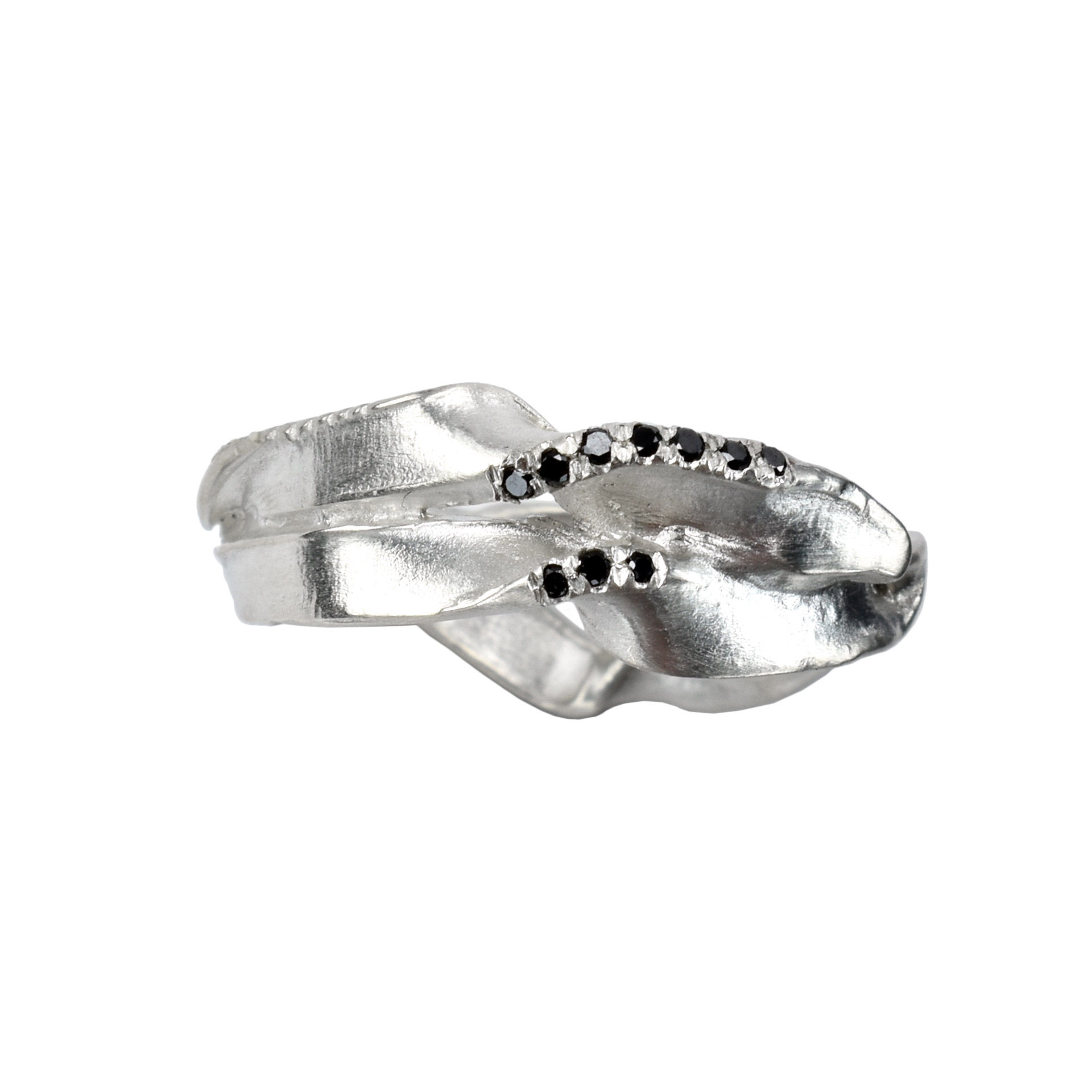 Sandrine B. Jewelry                           Black Diamond Seaweed Ring