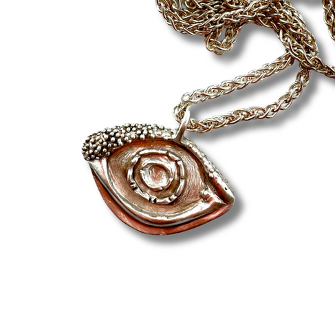Silver benevolent evil eye necklace