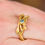 Thumbnail: Sandrine B. Blue Topaz 18k Gold Twig Ring