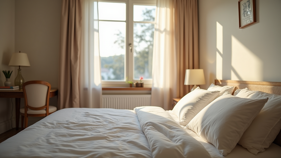 Close-up view of a welcoming rental bedroom