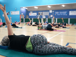 woman stretching