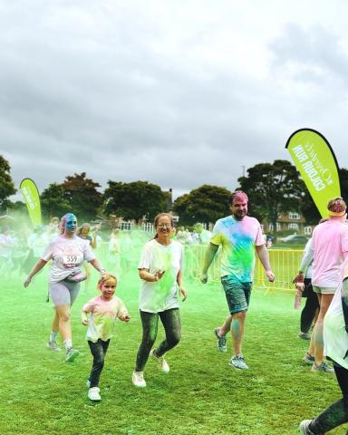 people covered in paint