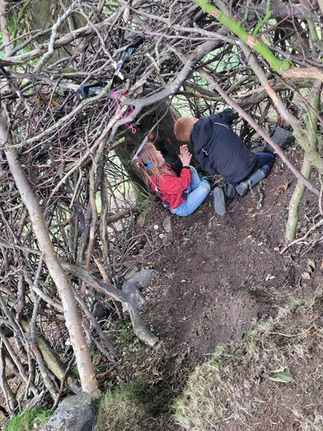 children playing in branches